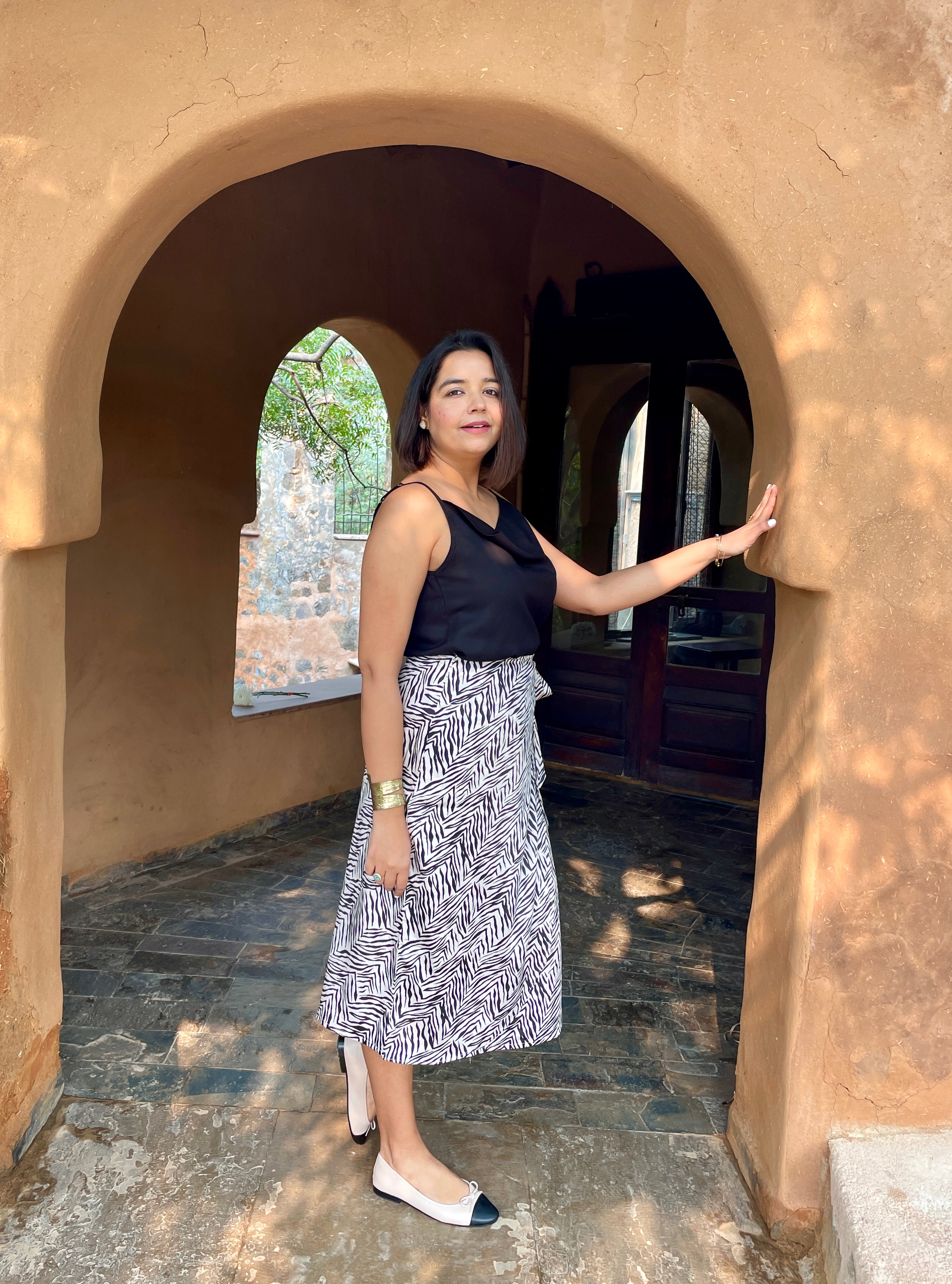 Beige Black Printed Coord Set image 3