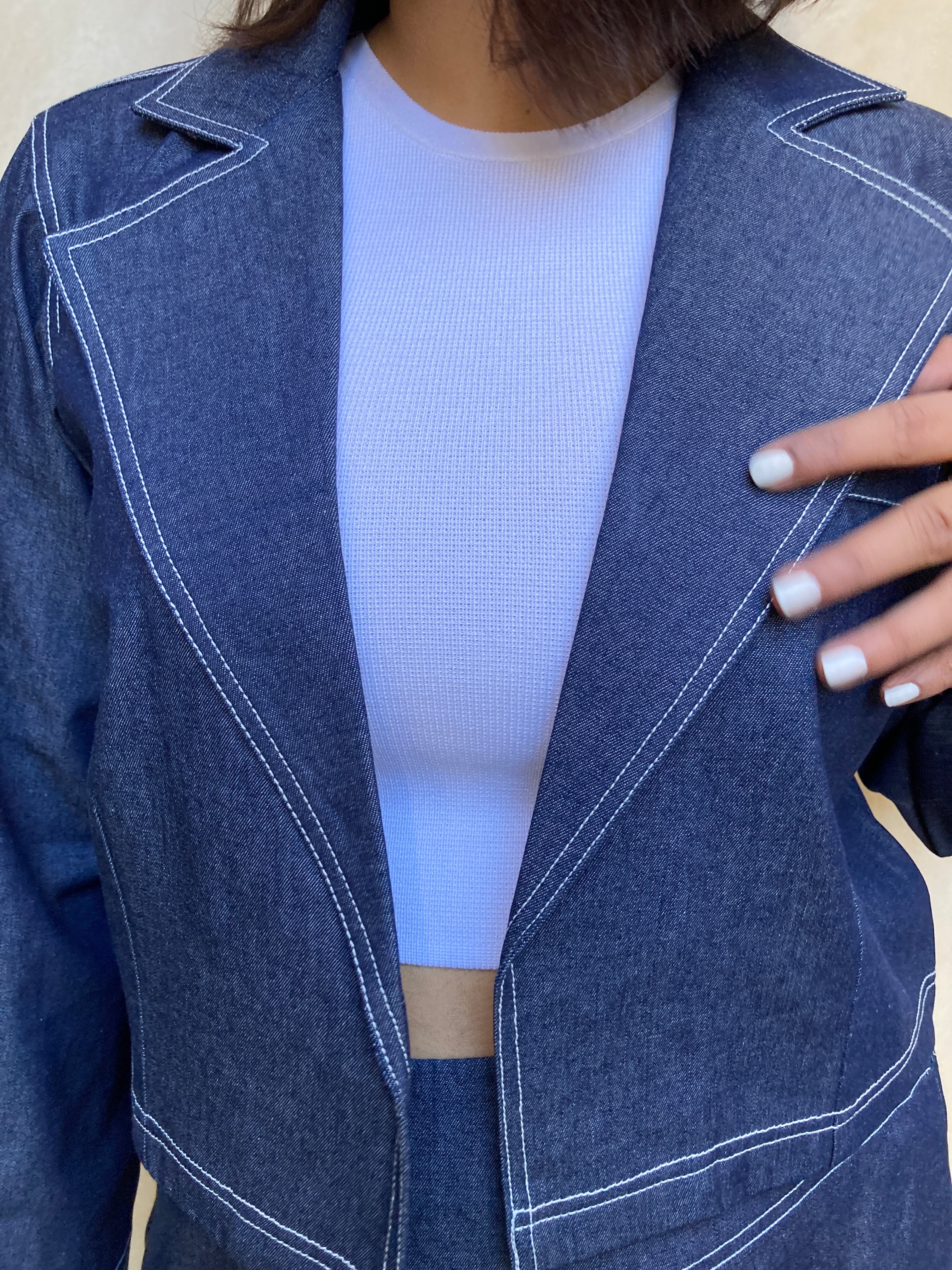 Navy Blue Denim Co-ord Set image 4
