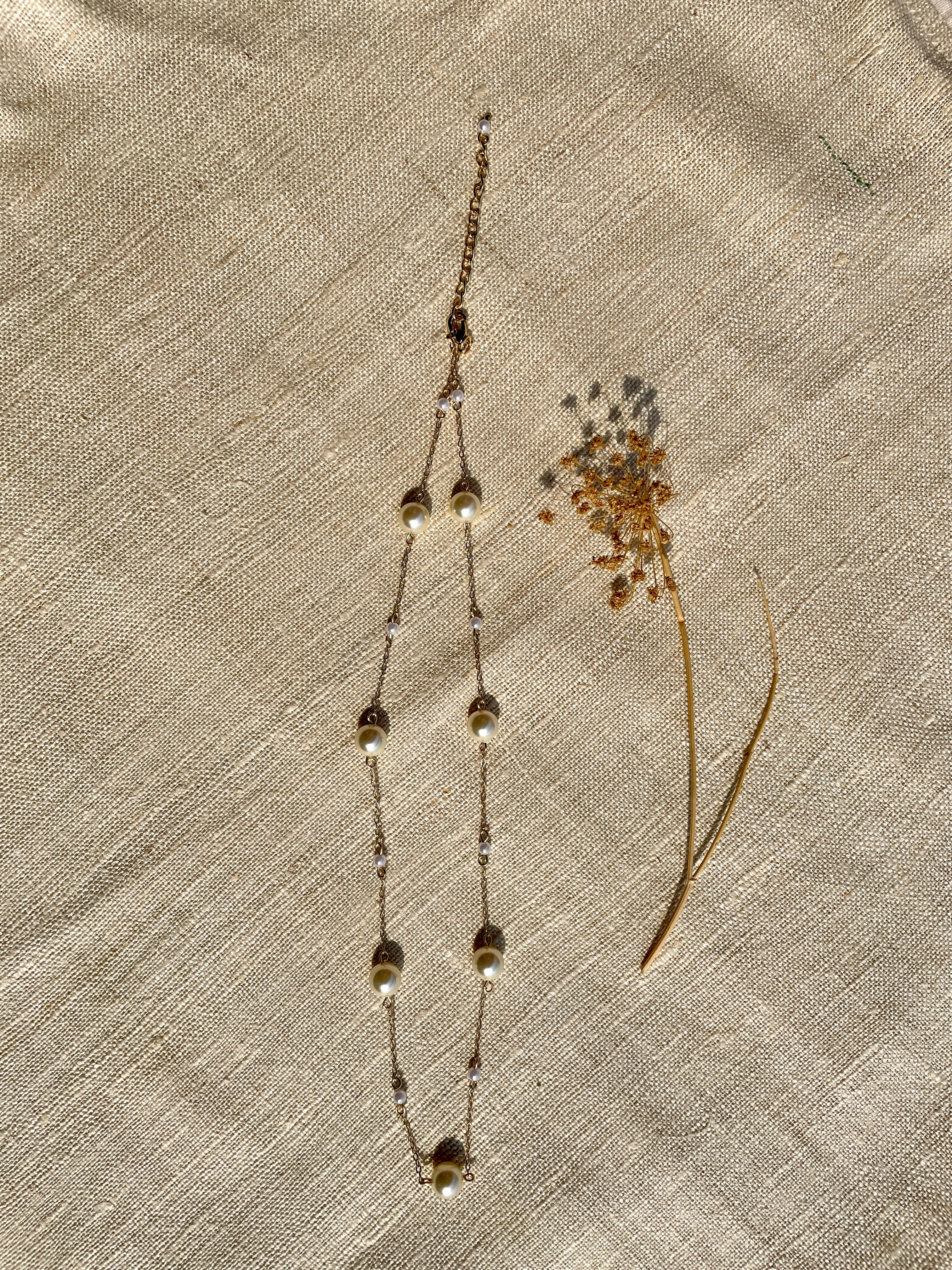 Baroque Pearl Necklace with Chain image 1