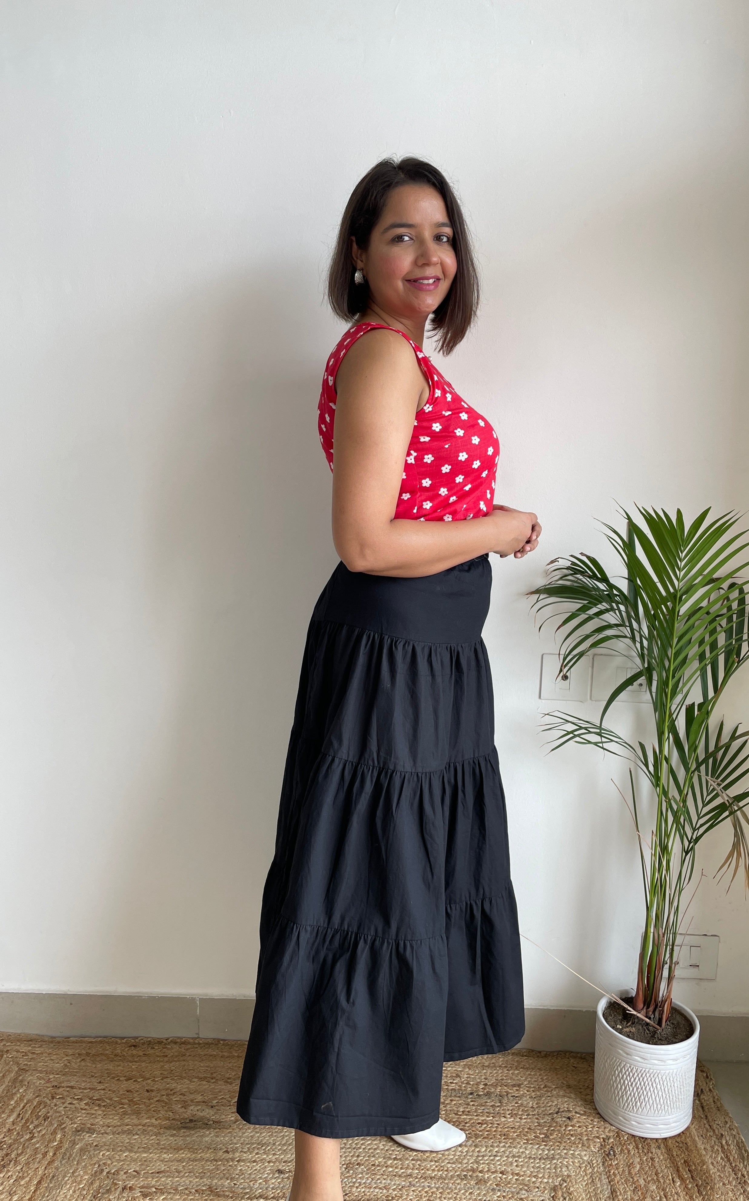 Black Ruffled Long Skirt image 3