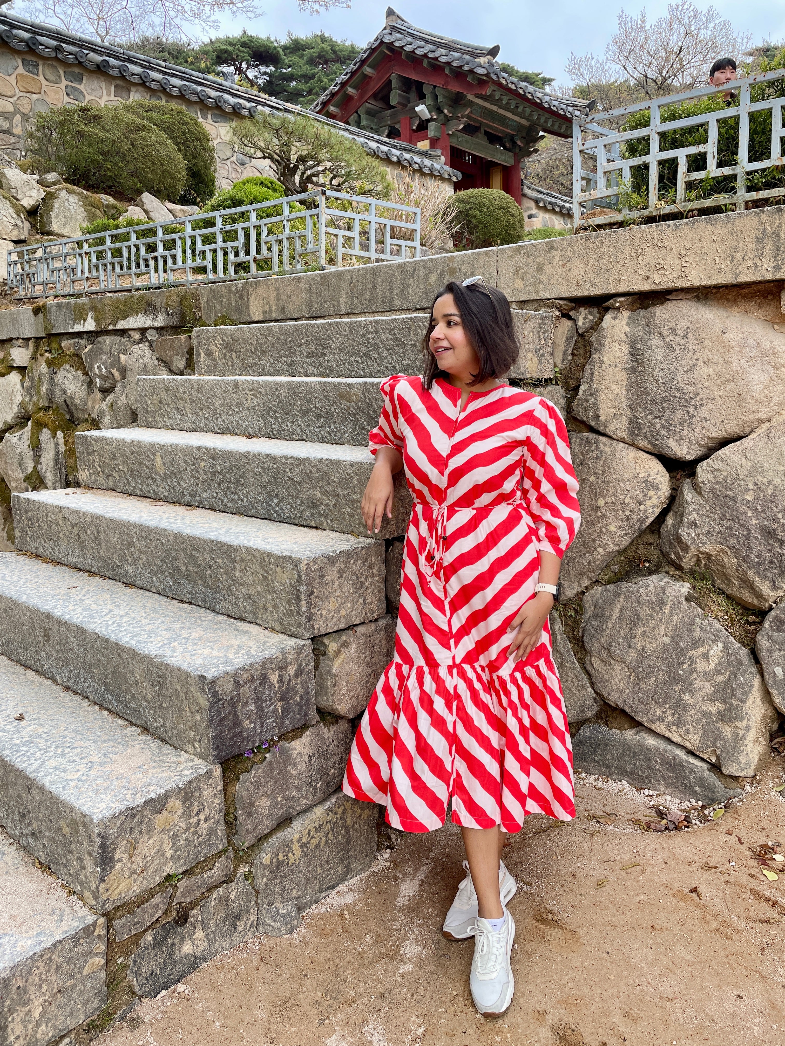 Red and White Stripe Dress image 4