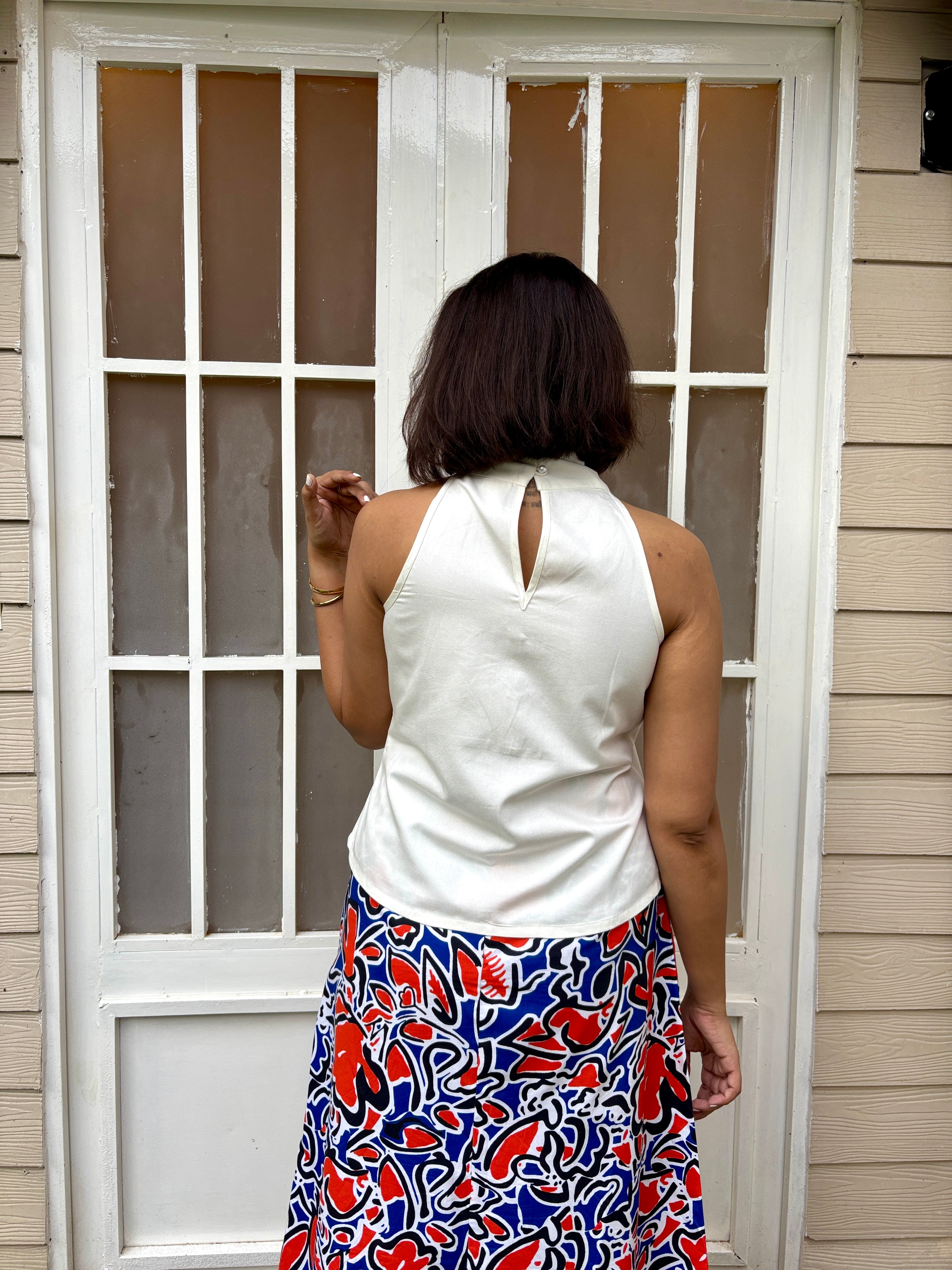 Ivory Twist Halter Top image 1