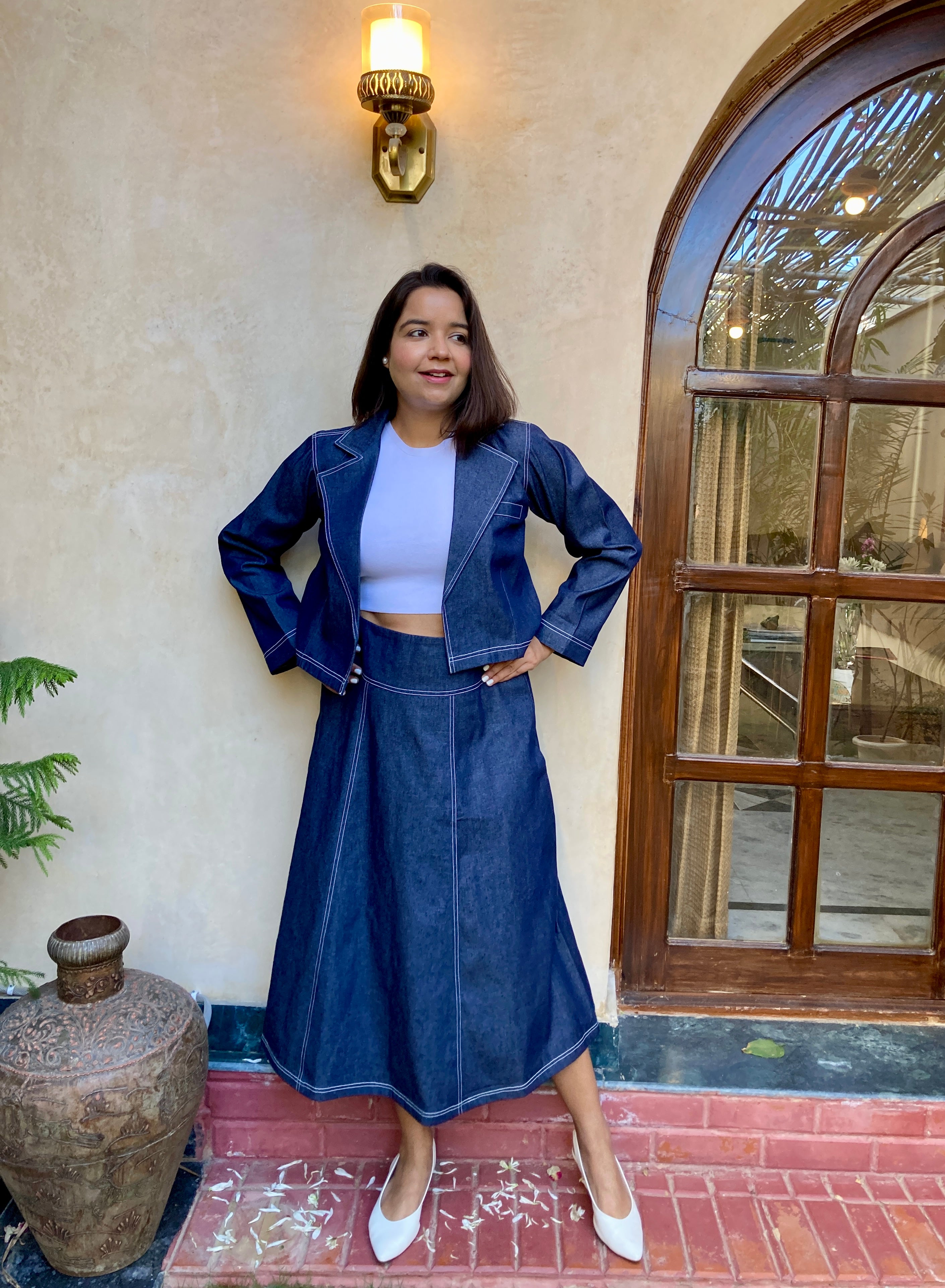 Navy Blue Denim Co-ord Set image 0