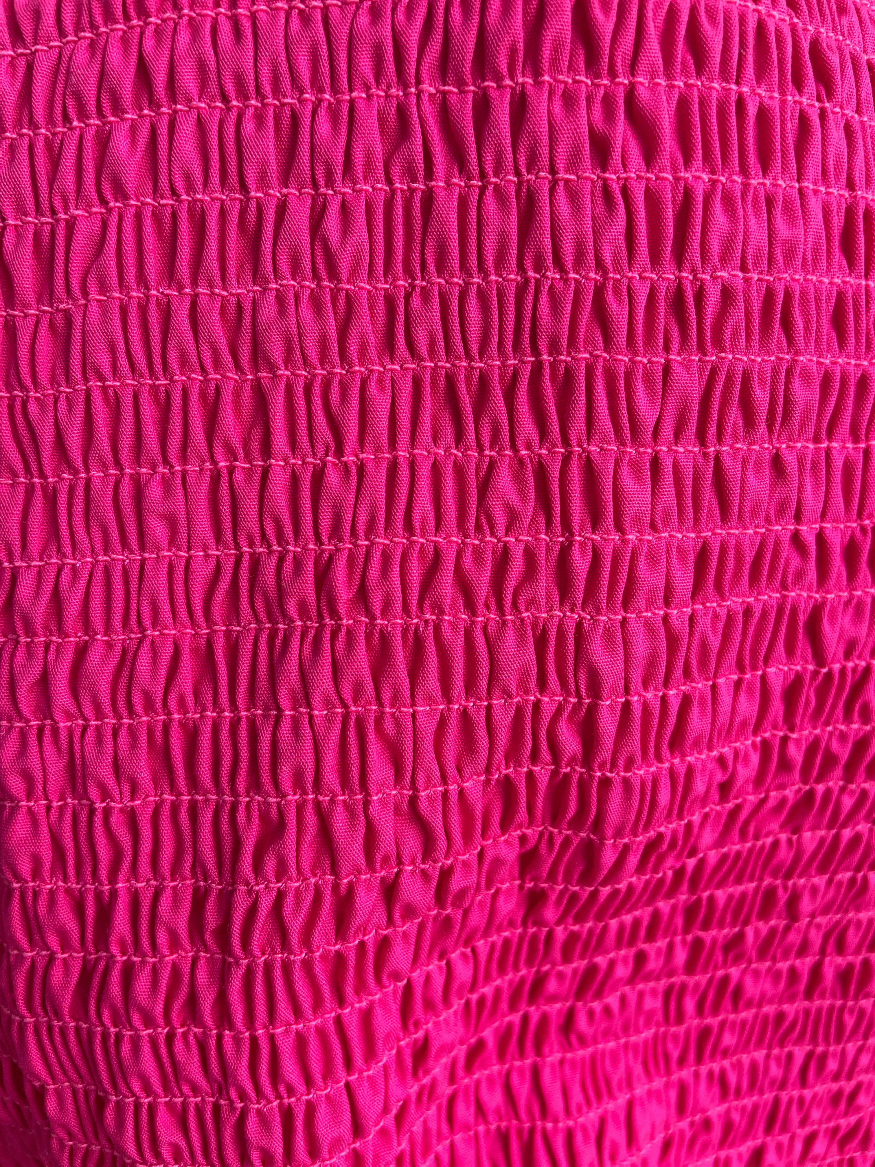 Pink Smocked Cotton Tube Top image 2