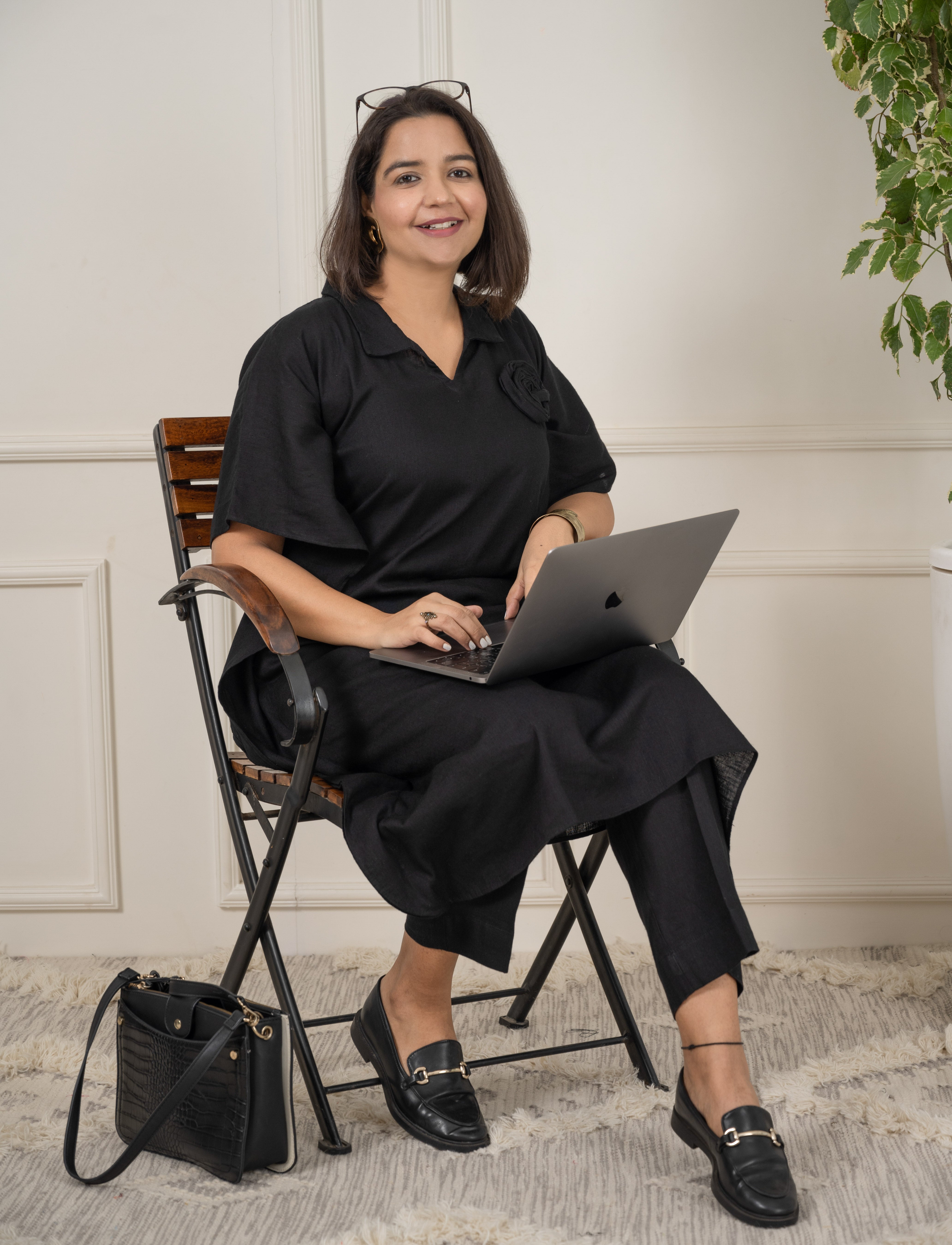 Linen Black Kurta Set image 4