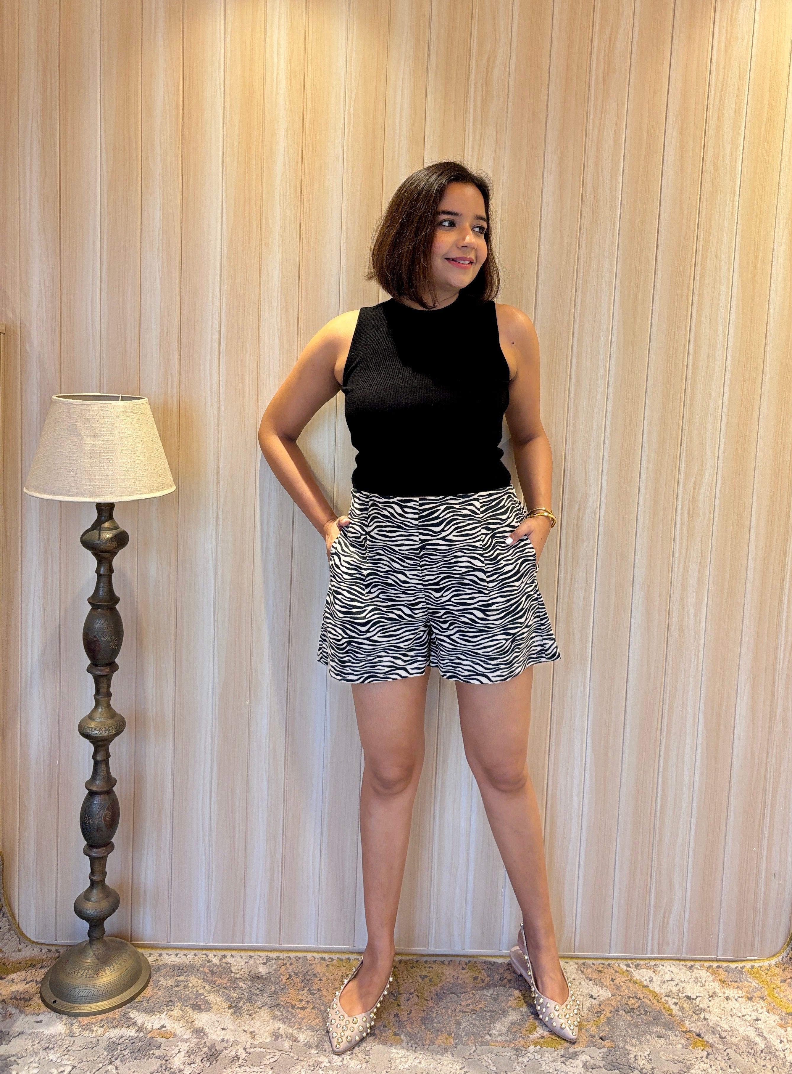 Zebra High Waist Shorts image 0