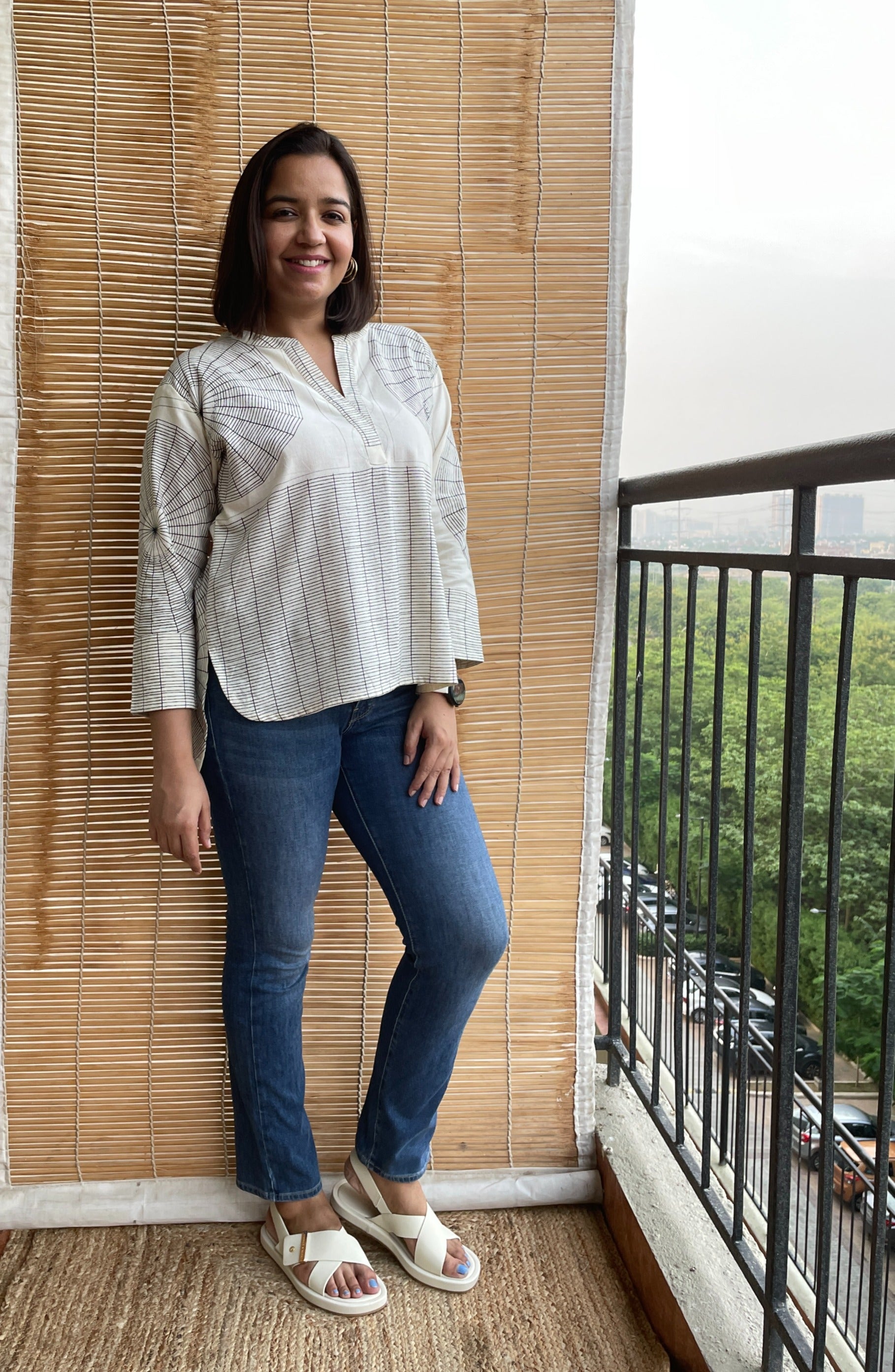 Quirky Print Beige Top image 1