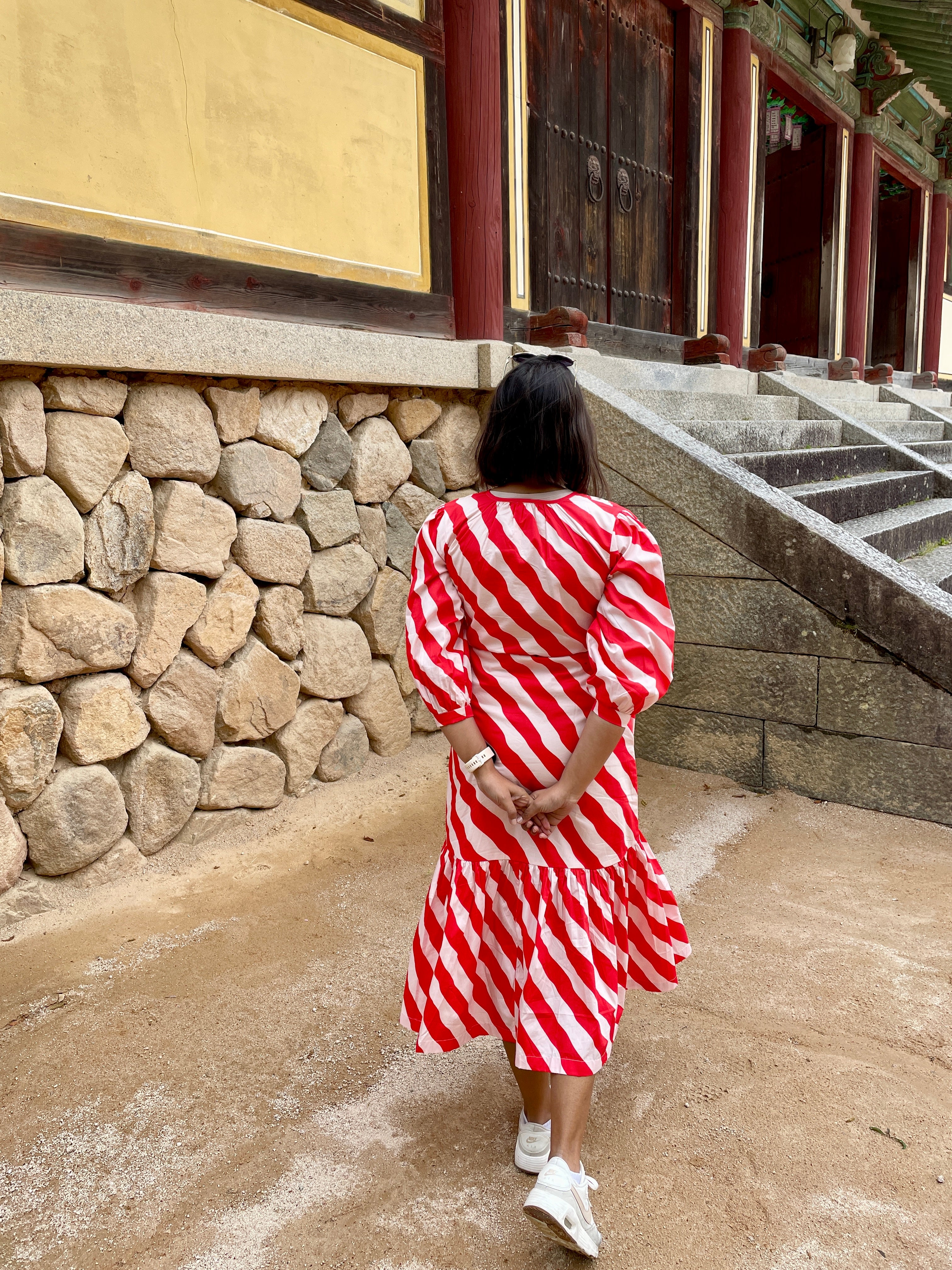 Red and White Stripe Dress image 5