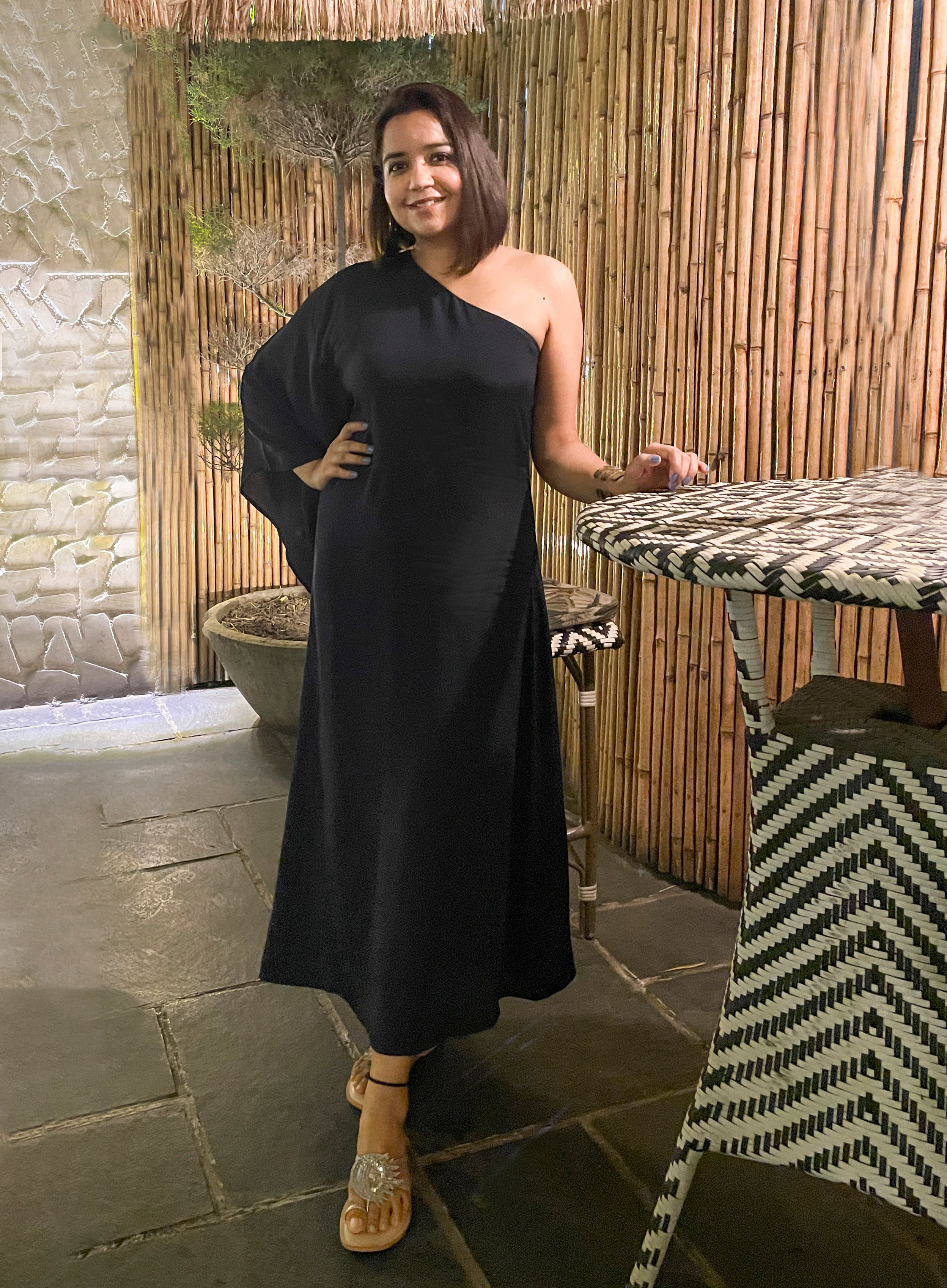 Navy Blue One Shoulder Kaftan image 2