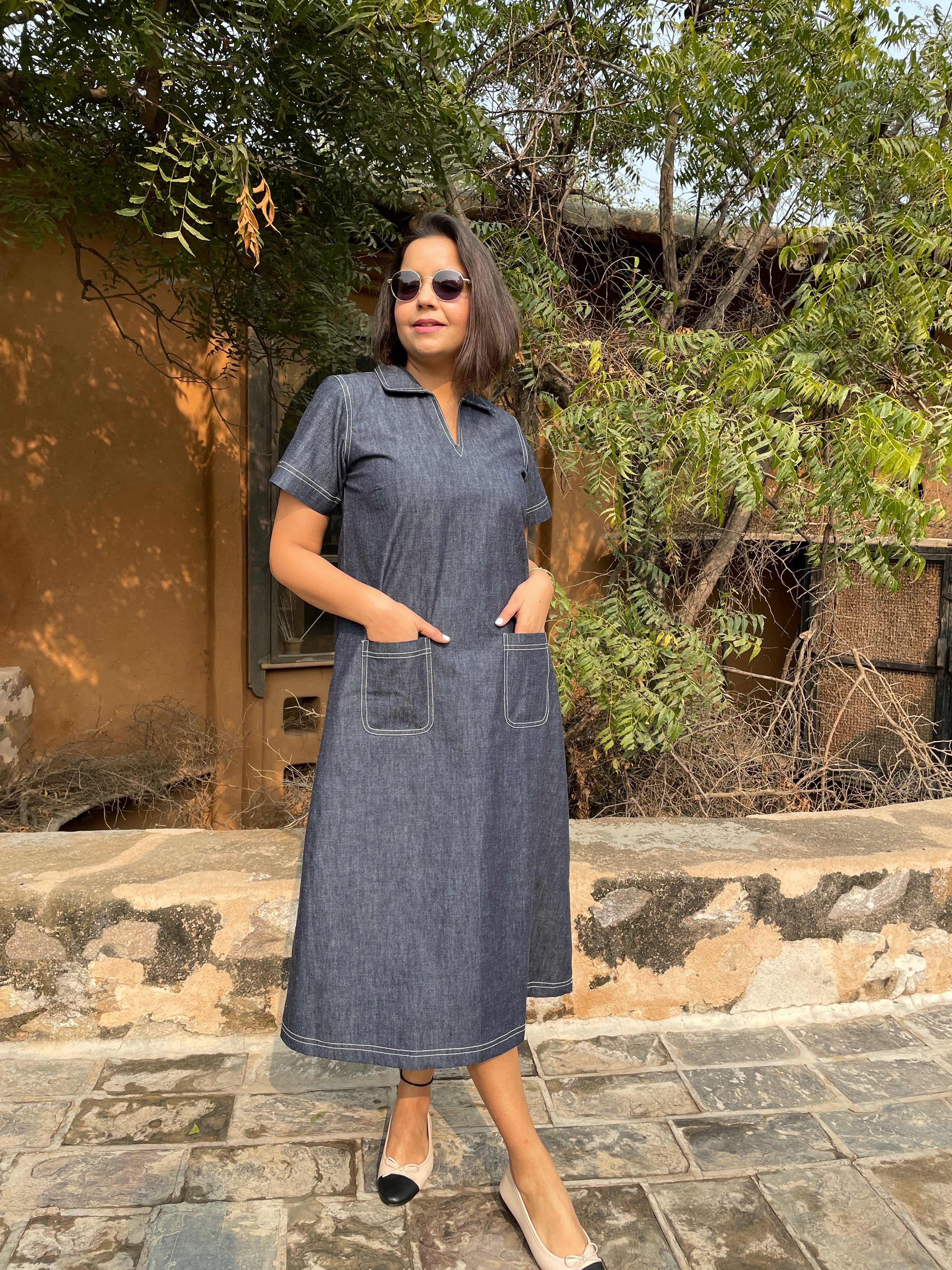 Denim Midi Dress image 4