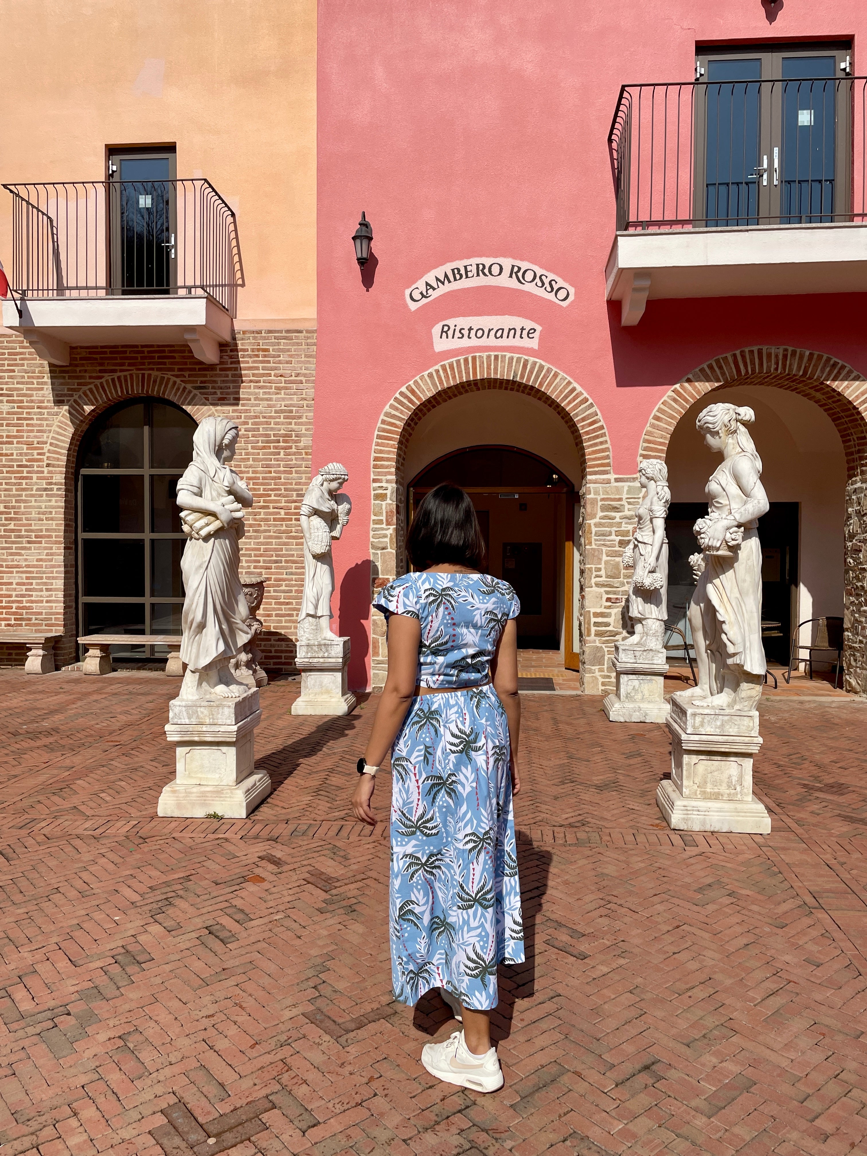 Blue Topical Printed Midi Skirt image 6