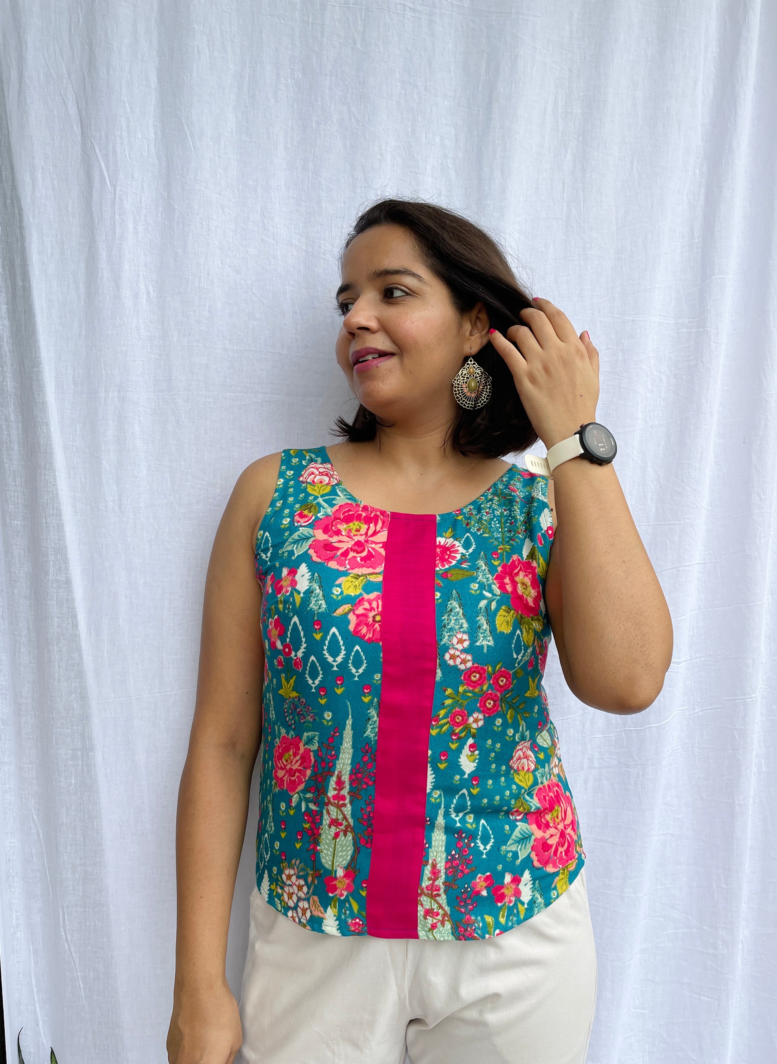 Green Floral Top image 1