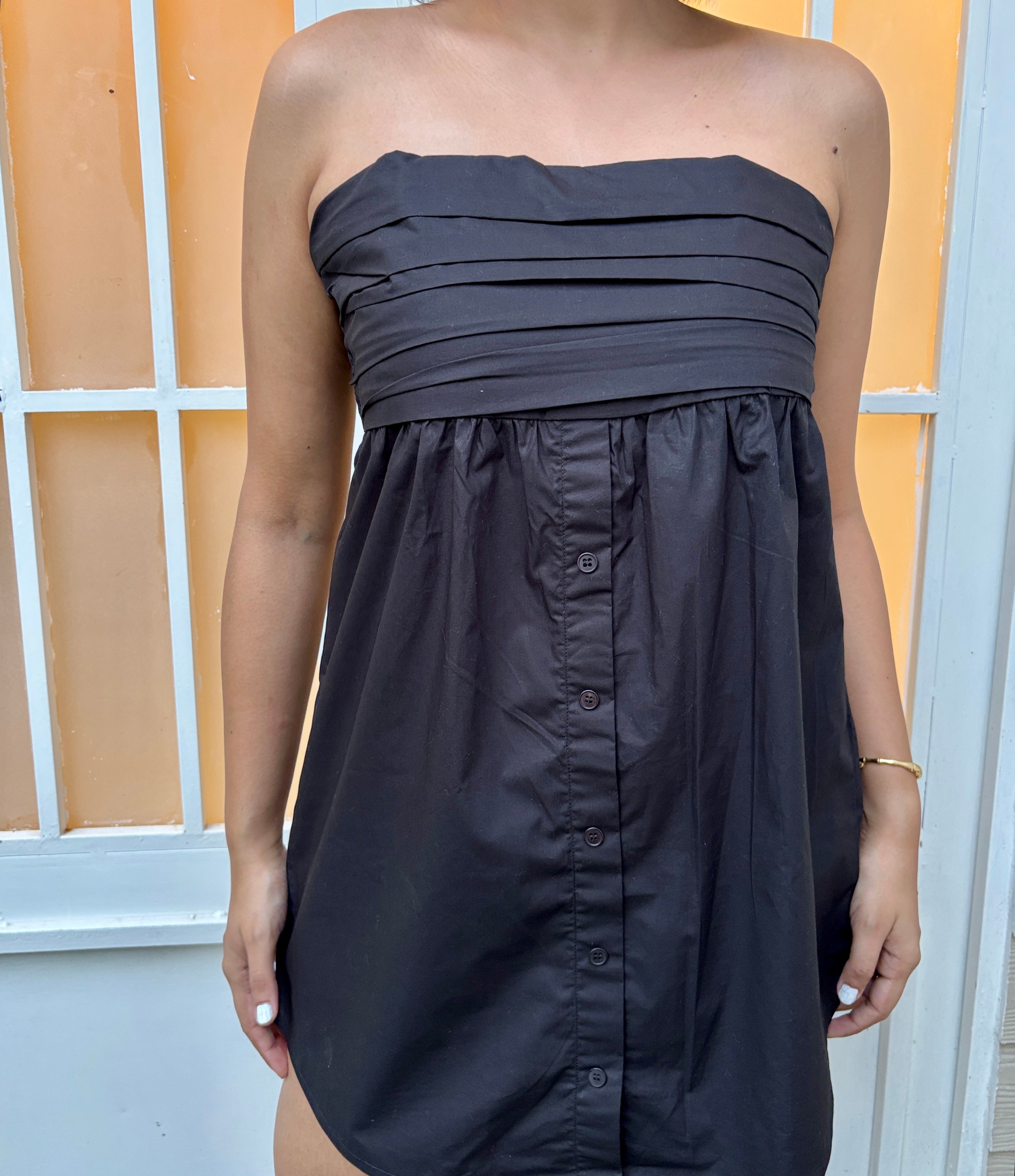 Midnight Muse Cotton Tube Shirt Smocked Dress image 4