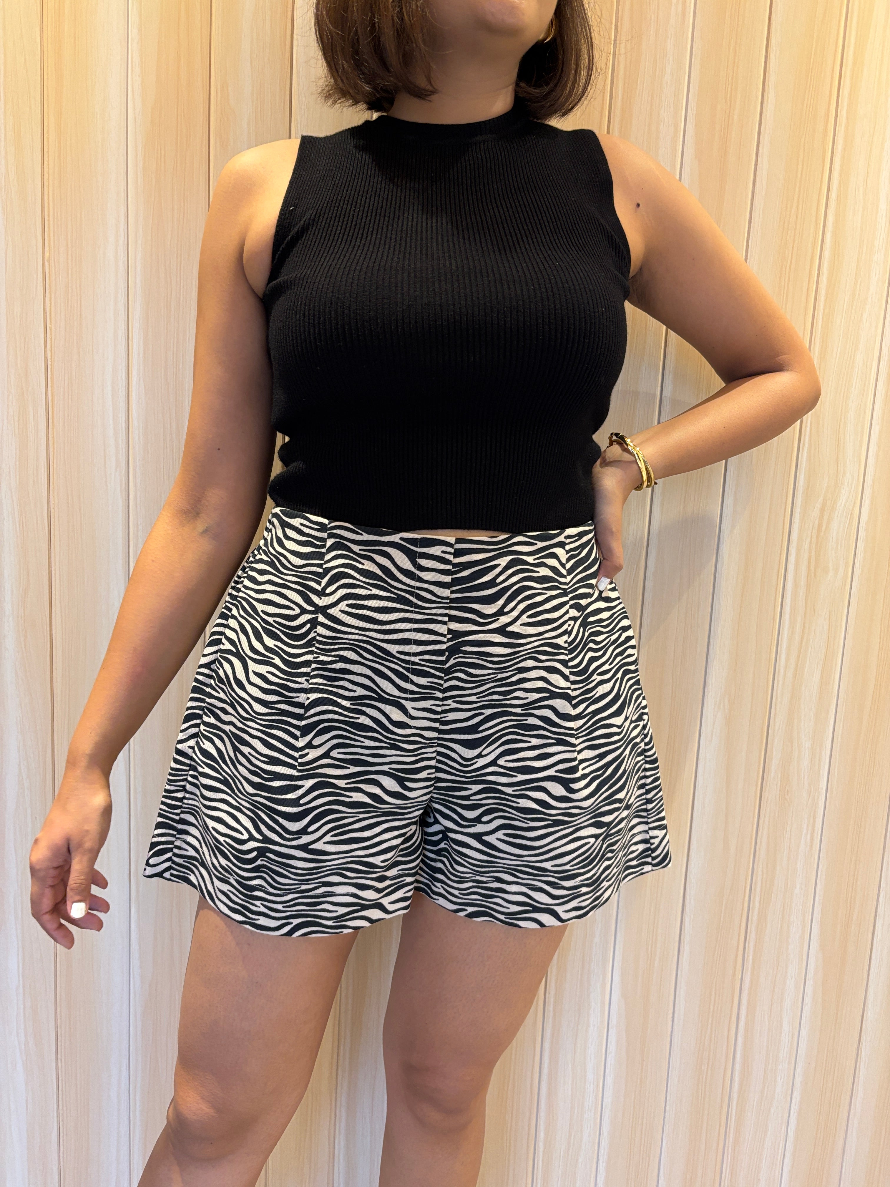 Zebra High Waist Shorts image 1