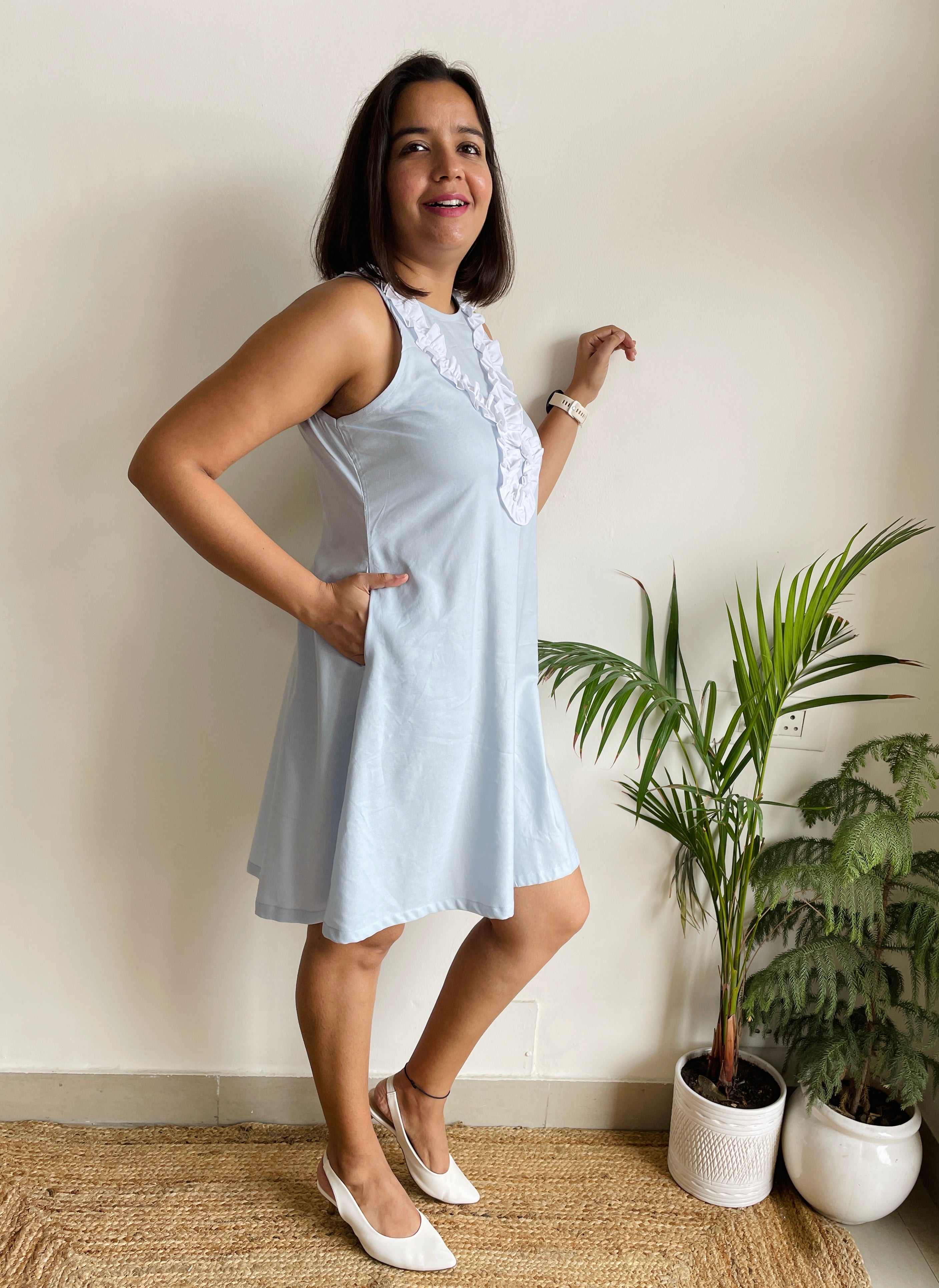 Powder Blue A- Line Dress image 1