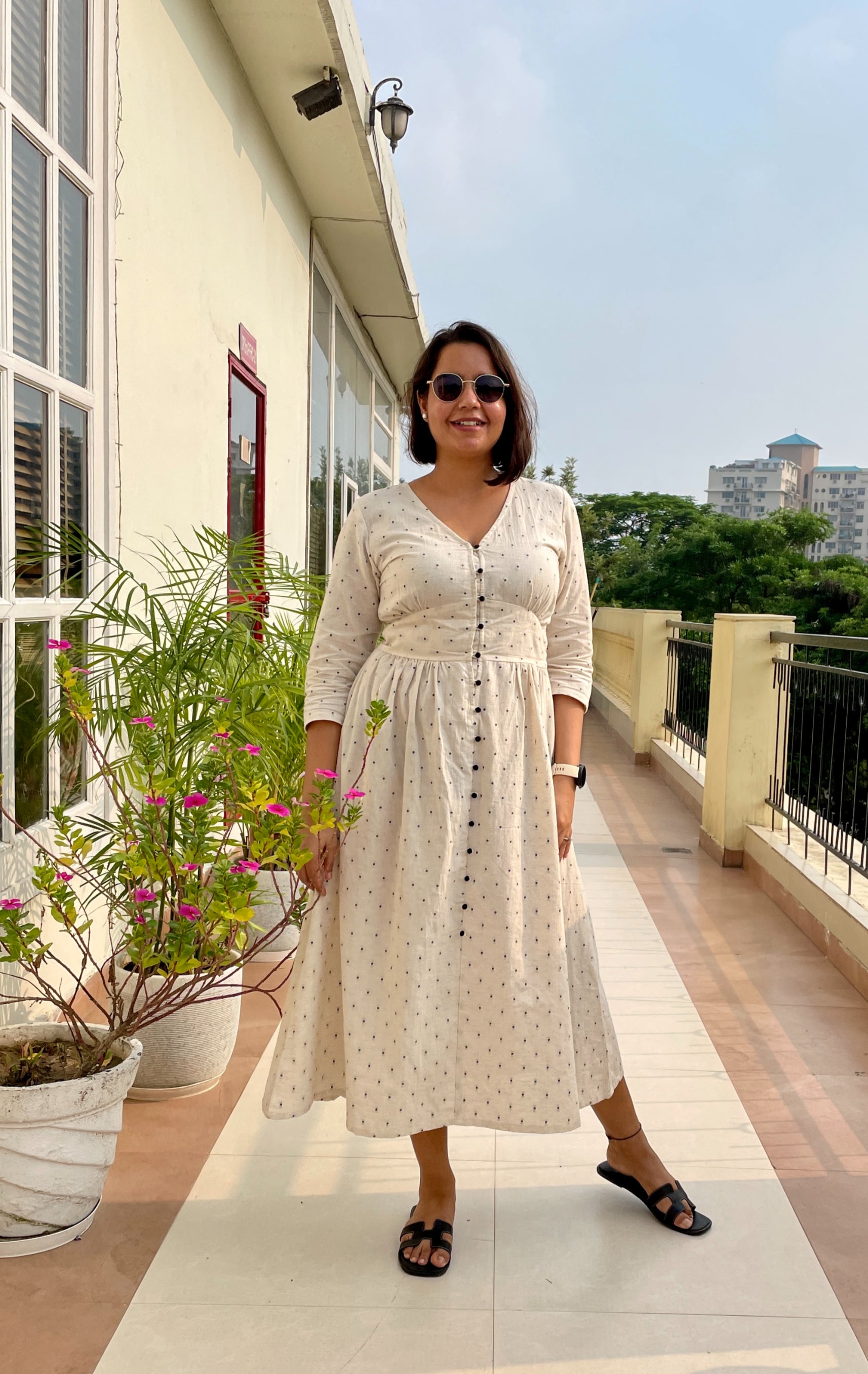 Beige Butta Midi Dress image 3