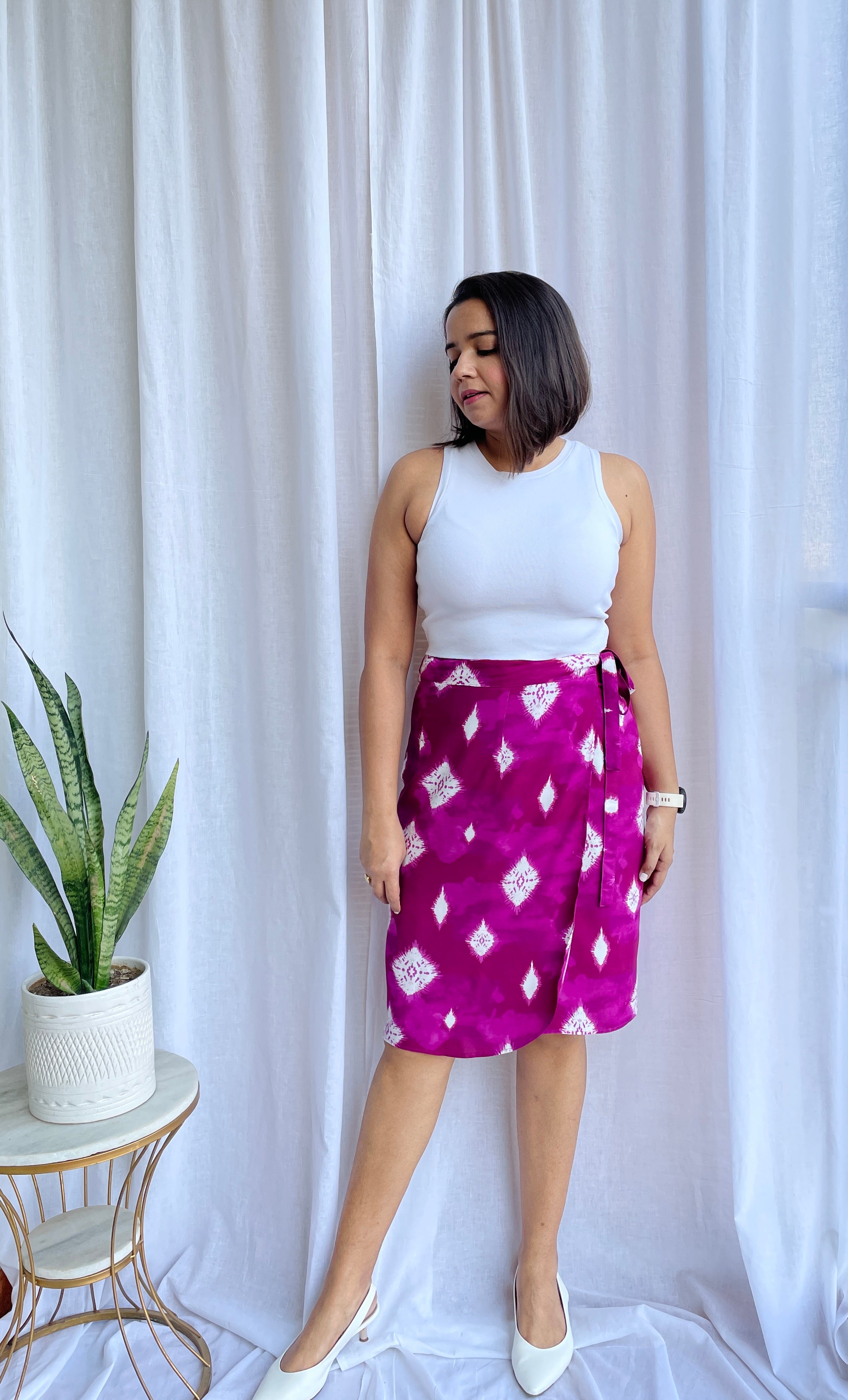 Purple Wrap Around Skirt image 5