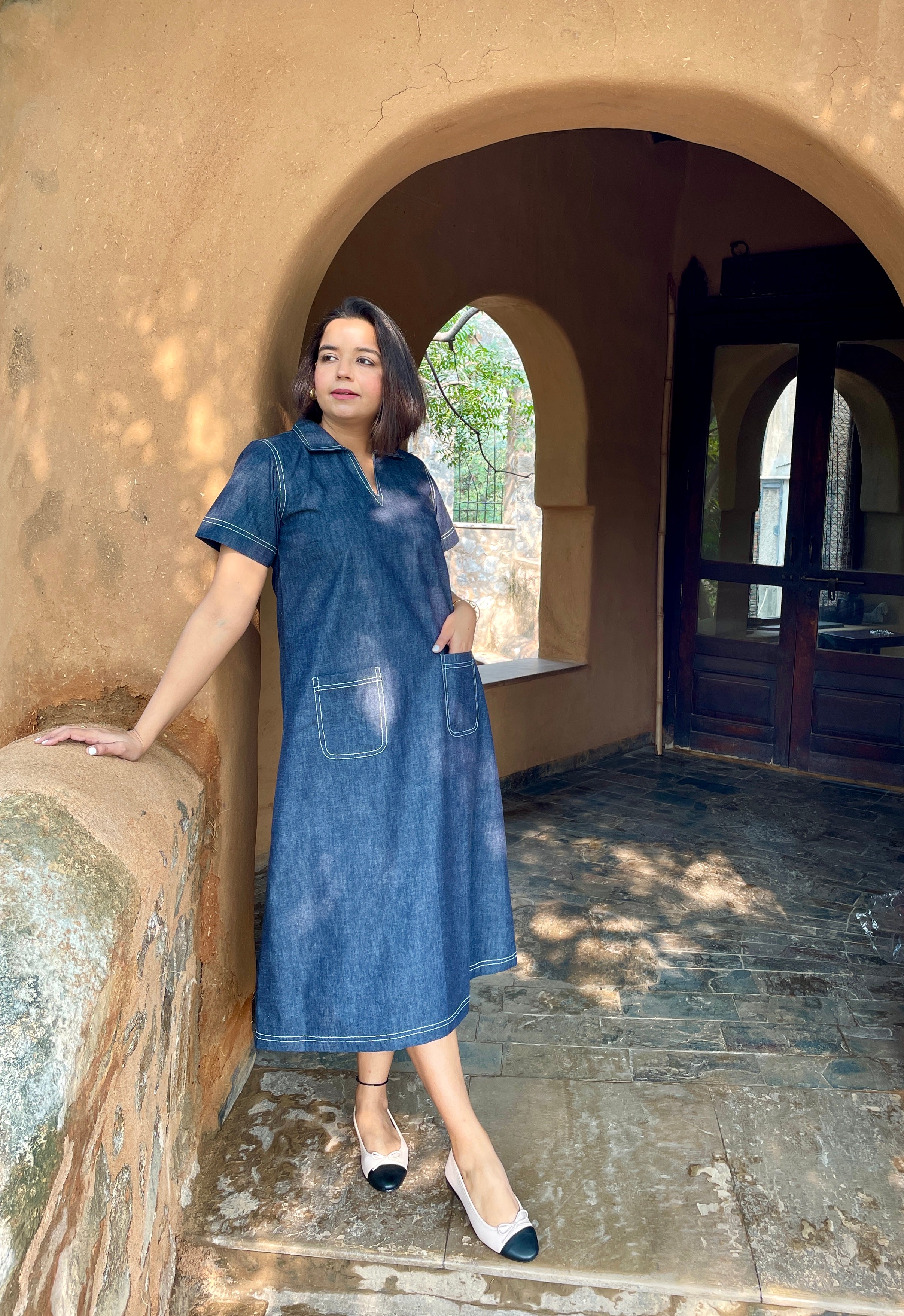 Denim Midi Dress image 2