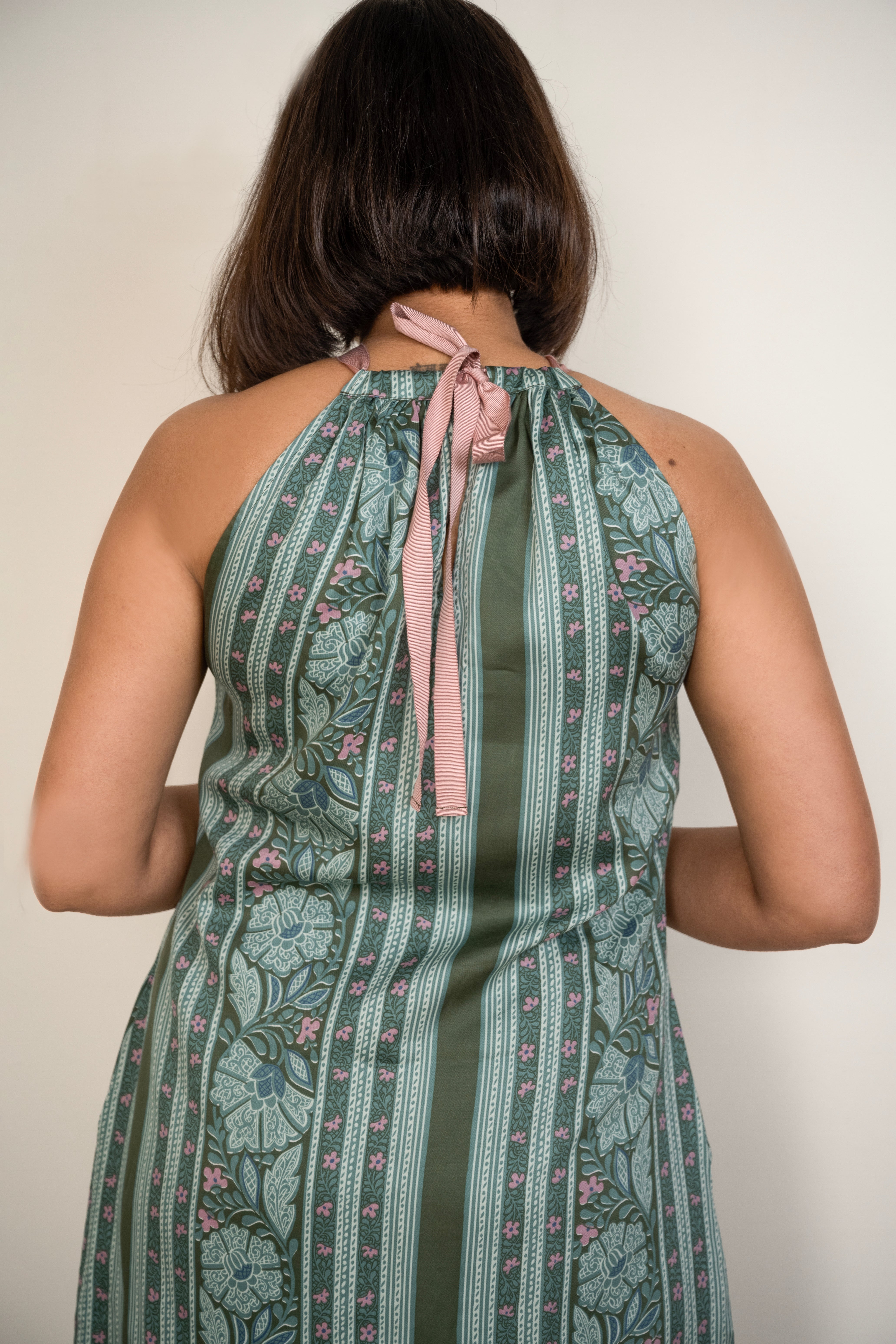 Army green Halter Midi Dress image 3