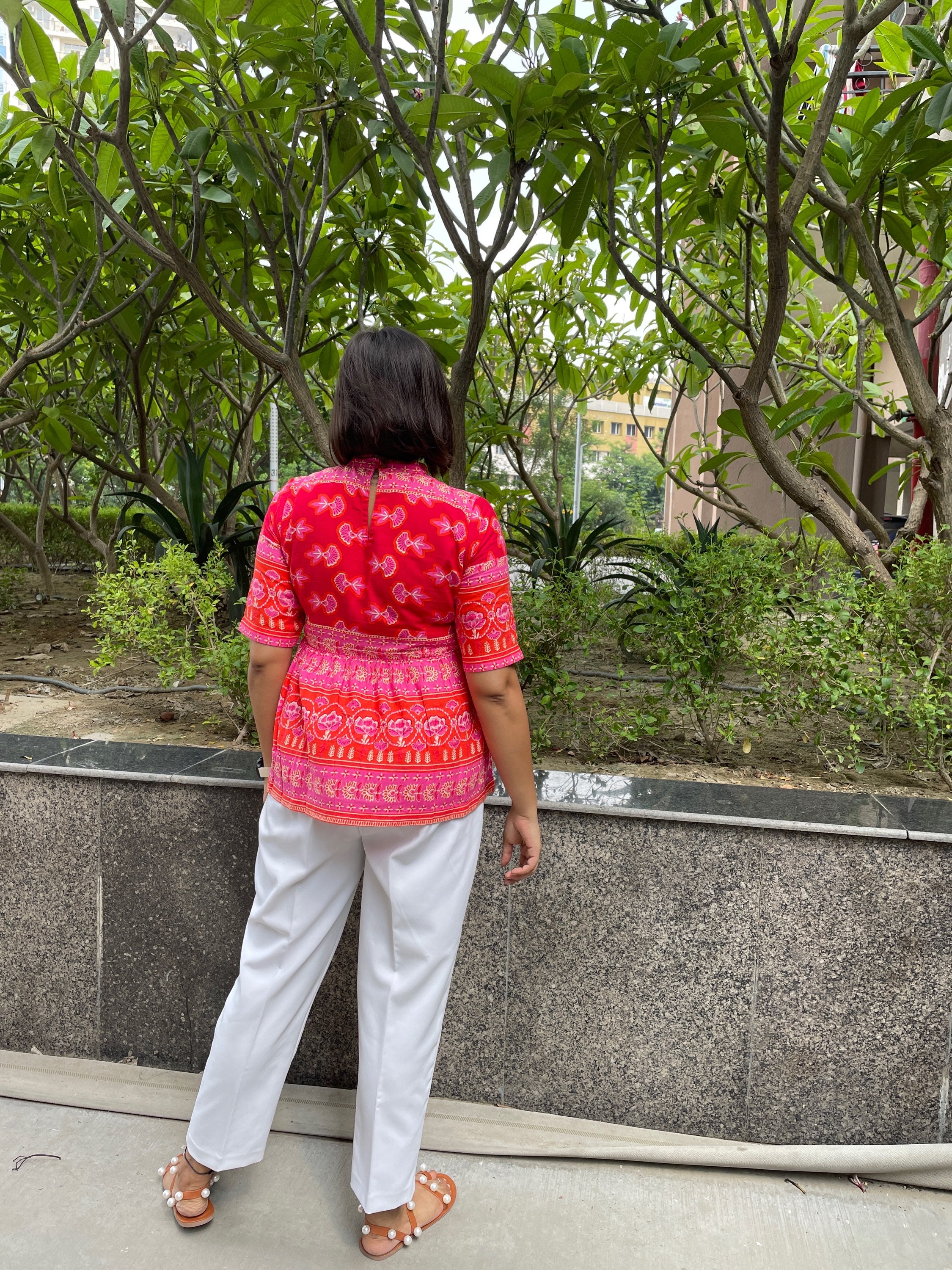 Red Fit and Flair Top image 1