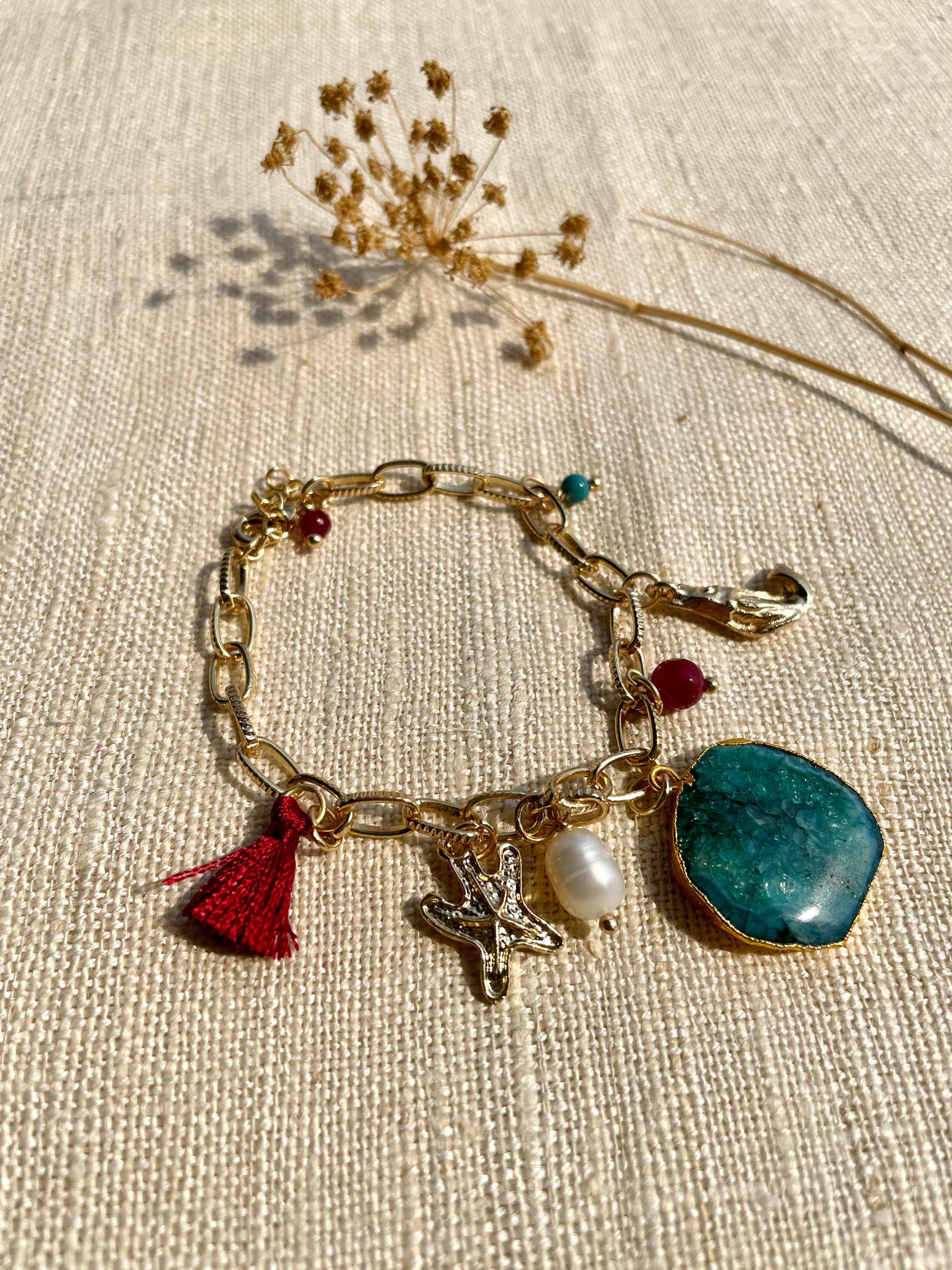 Multi Charms Natural Stone Bracelet image 1