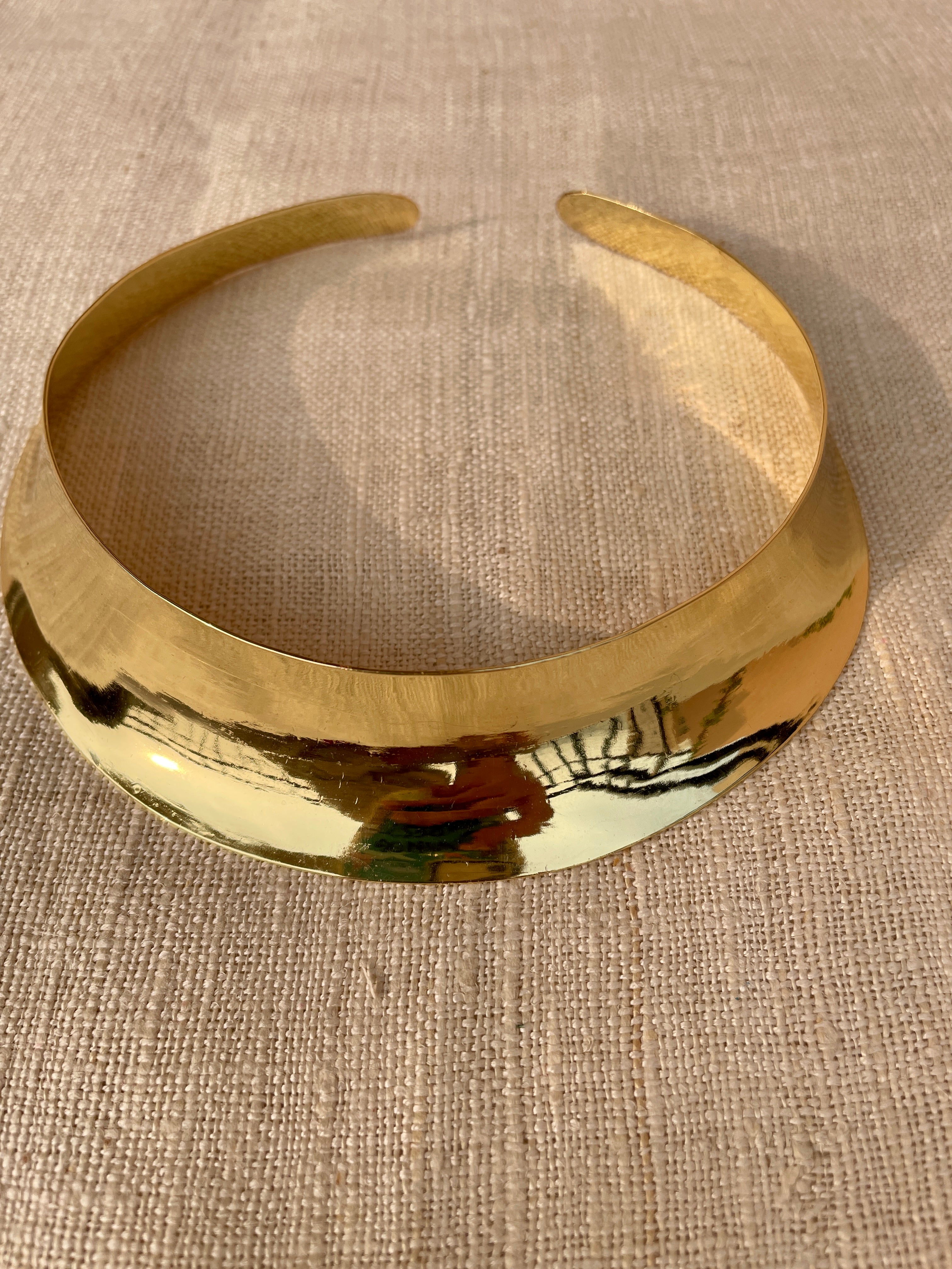 Brass Metal Statement Choker Necklace/ Hasli image 2