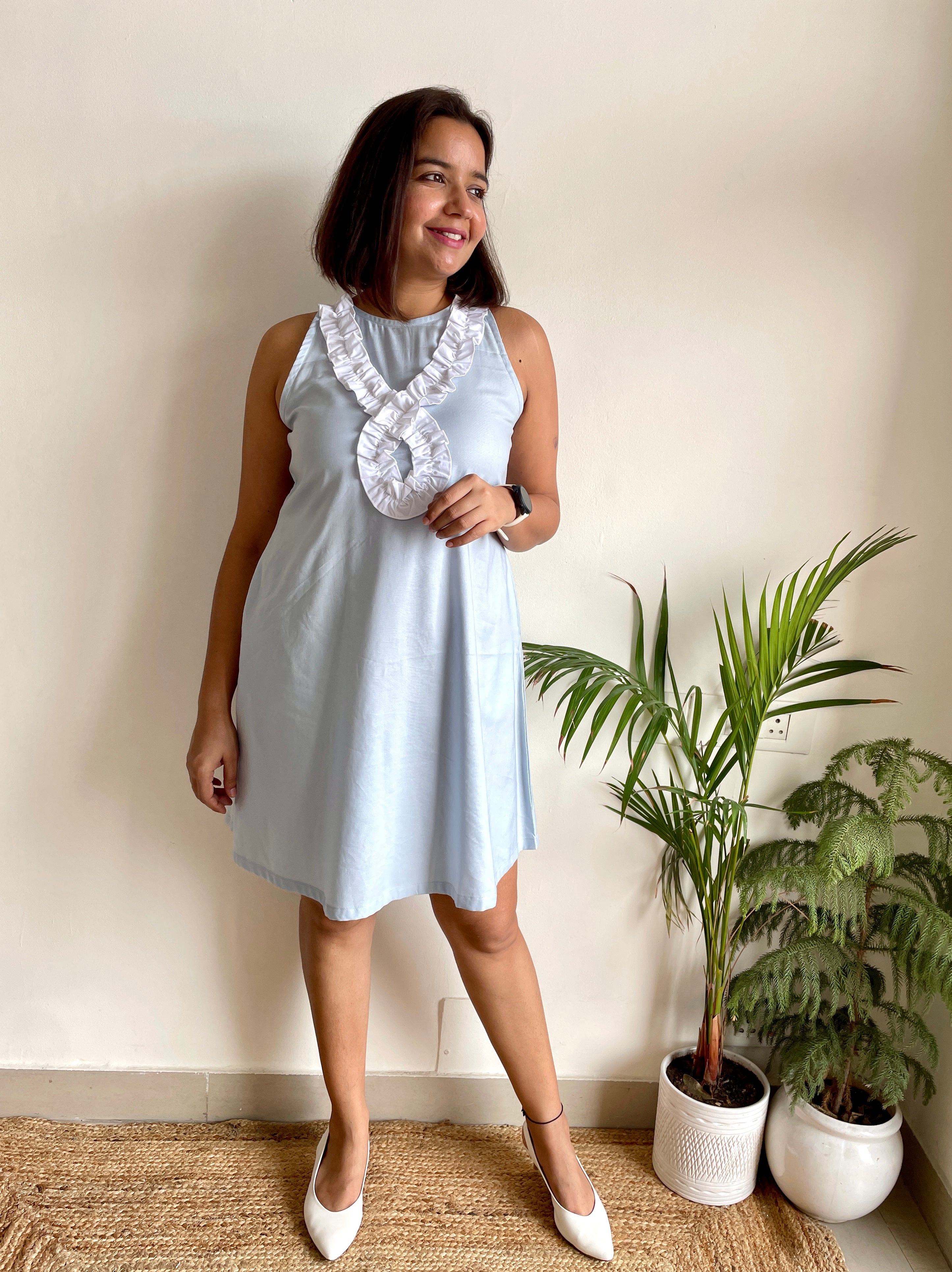 Powder Blue A- Line Dress image 4