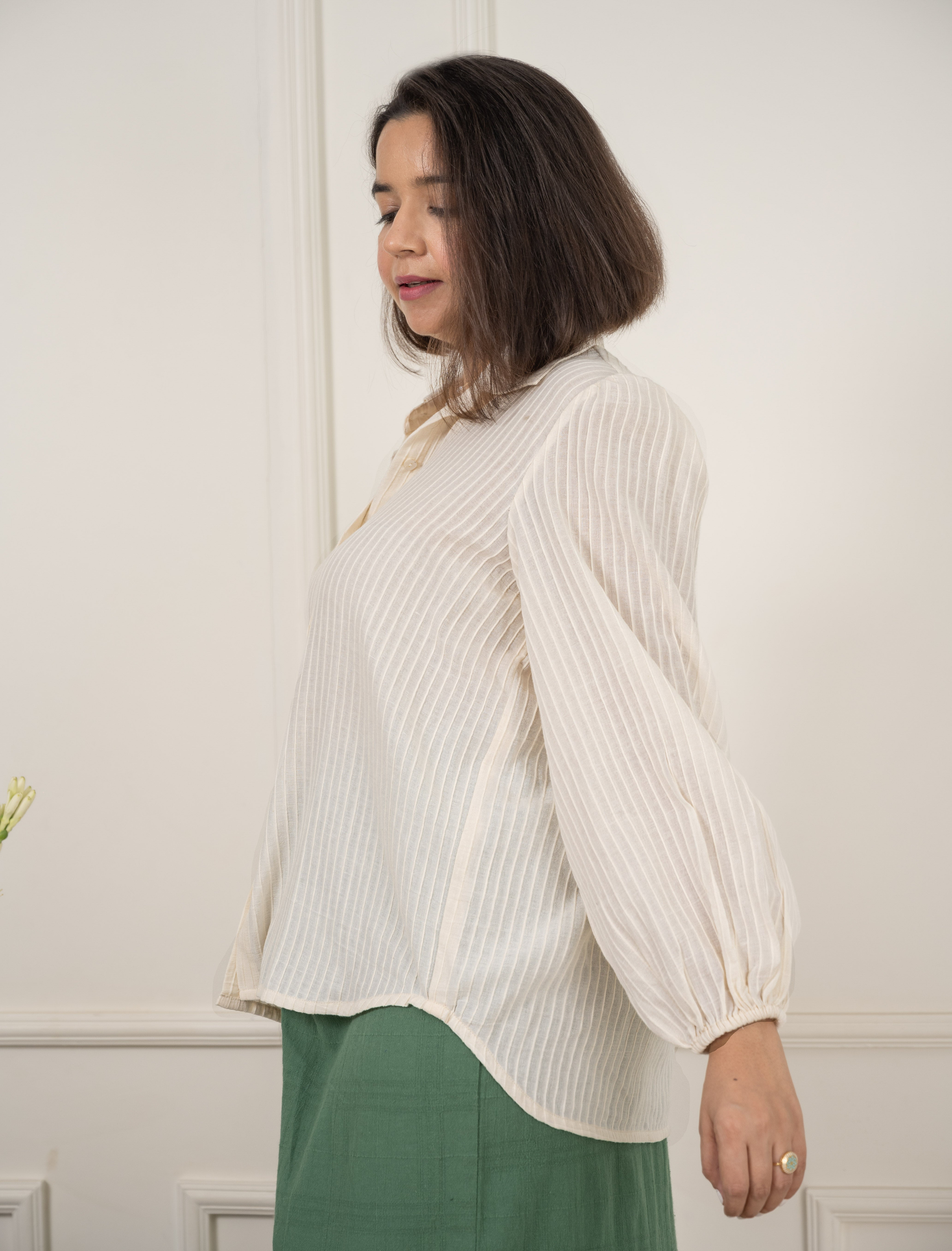 Cream Oversized Shirt image 2