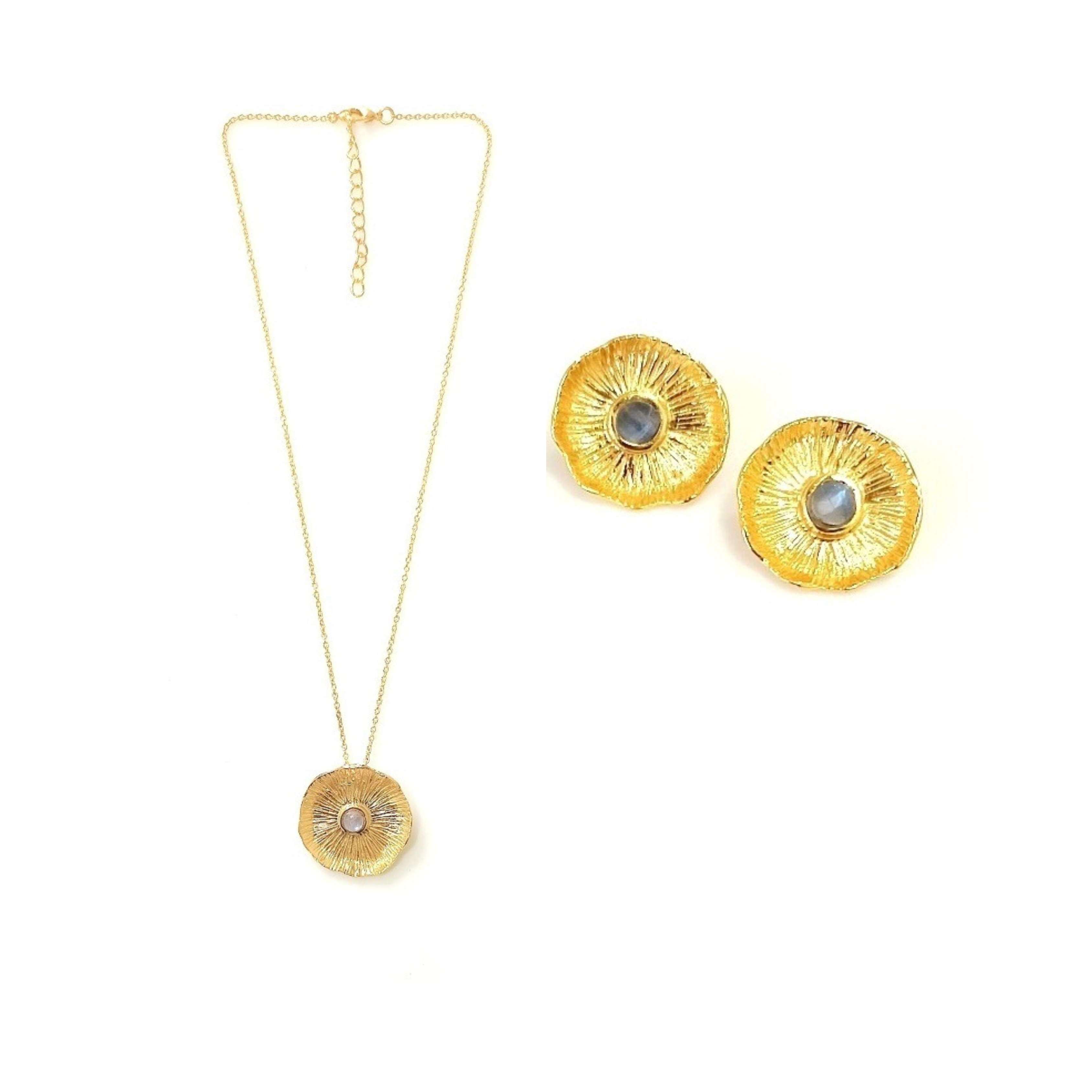 Lotus Pearl Necklace & Earrings image 2