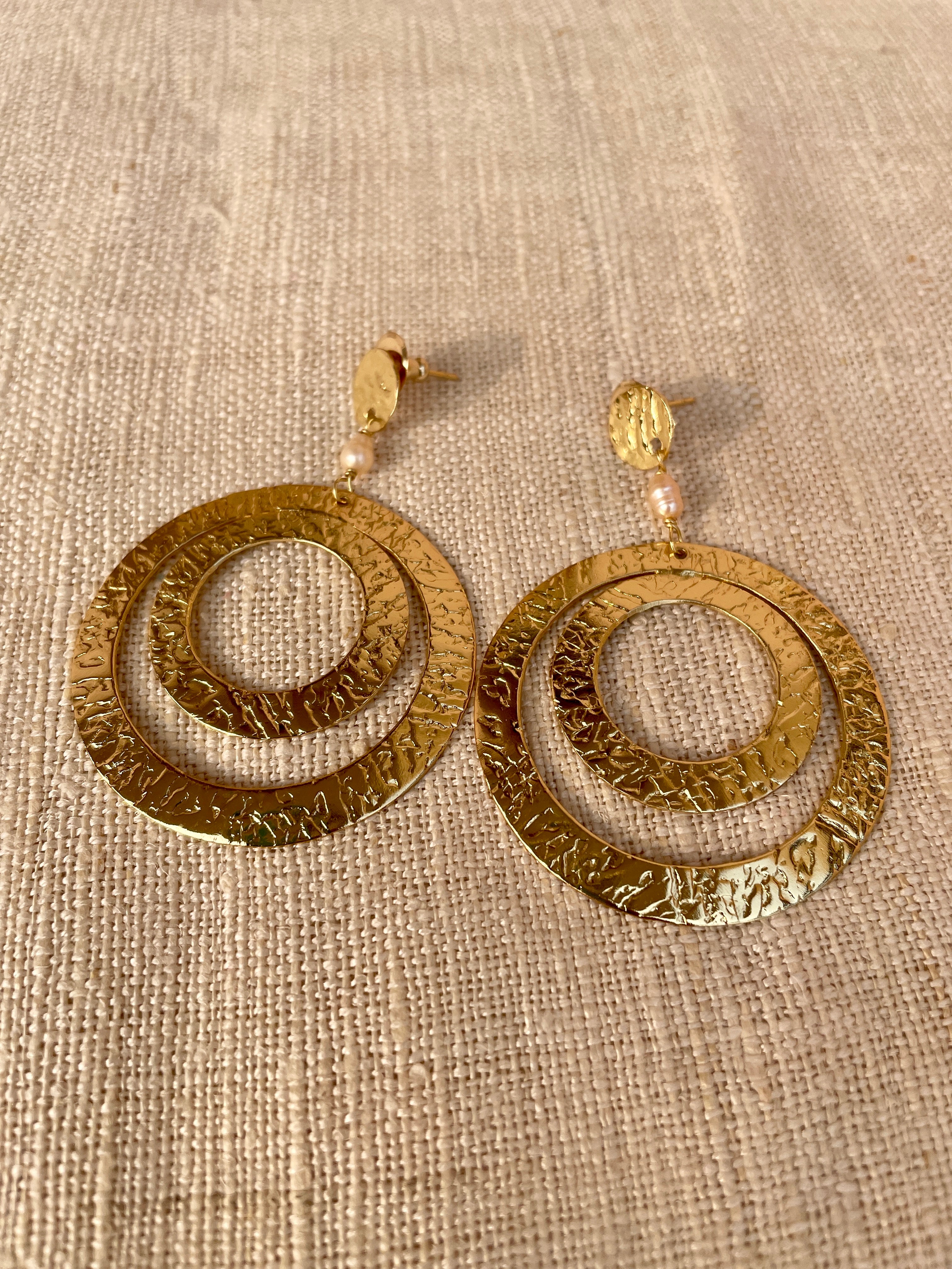Brass Metal Hoop Earring image 2