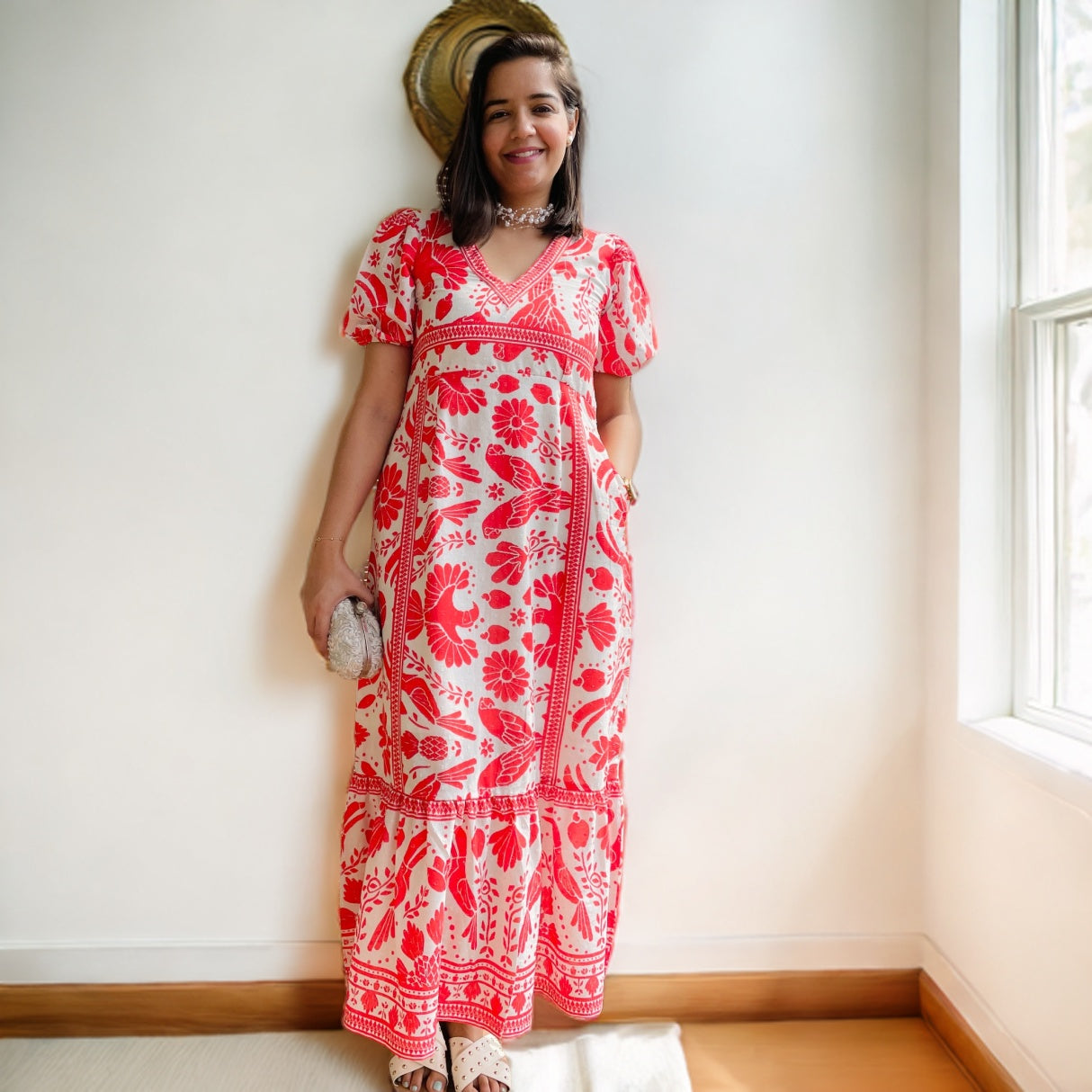 Bird Print Frill Dress image 0