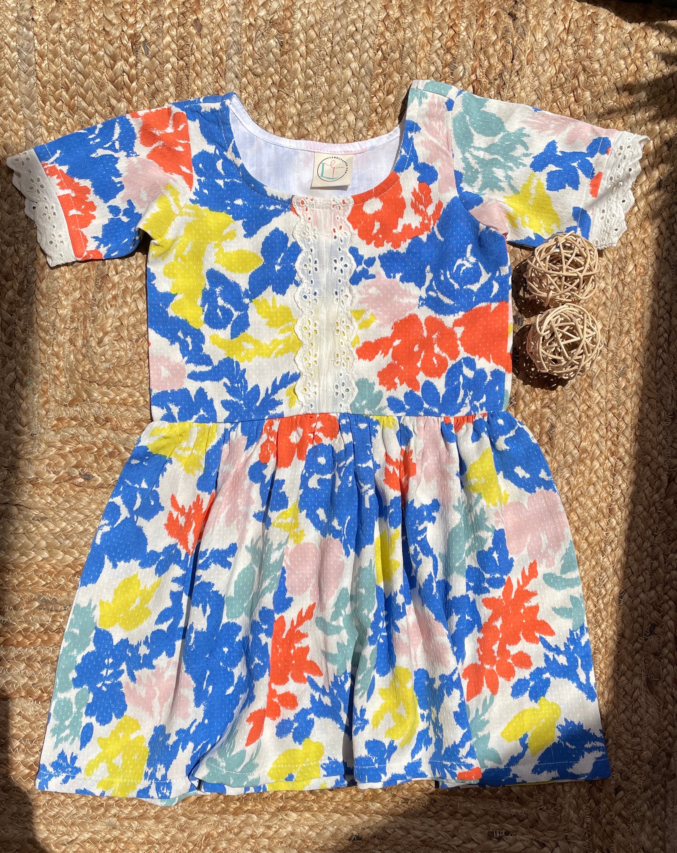 Multicolor Kids Skater Dress image 0