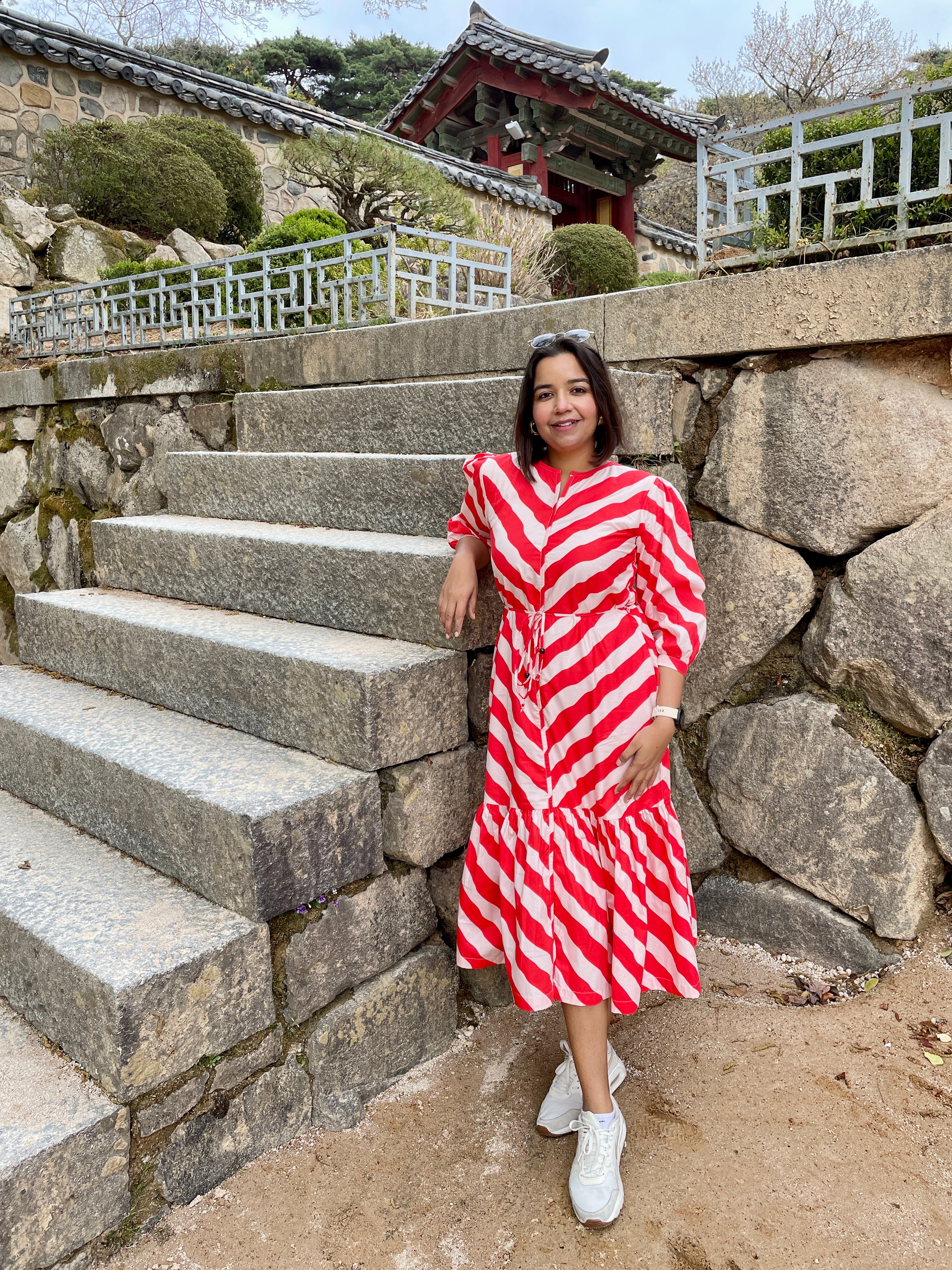 Red and White Stripe Dress image 2