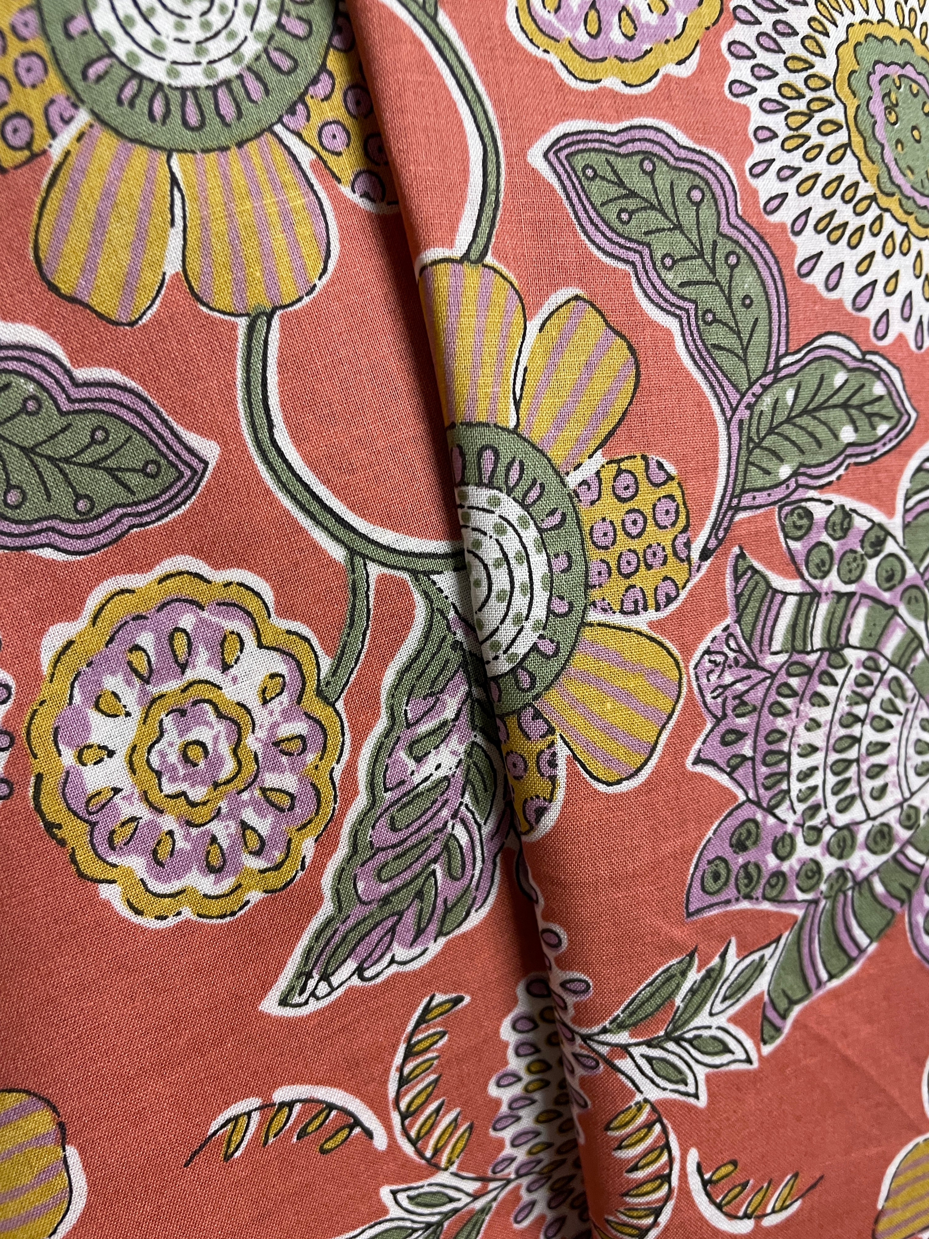 Rust Red Printed A- Line Cotton Dress image 5