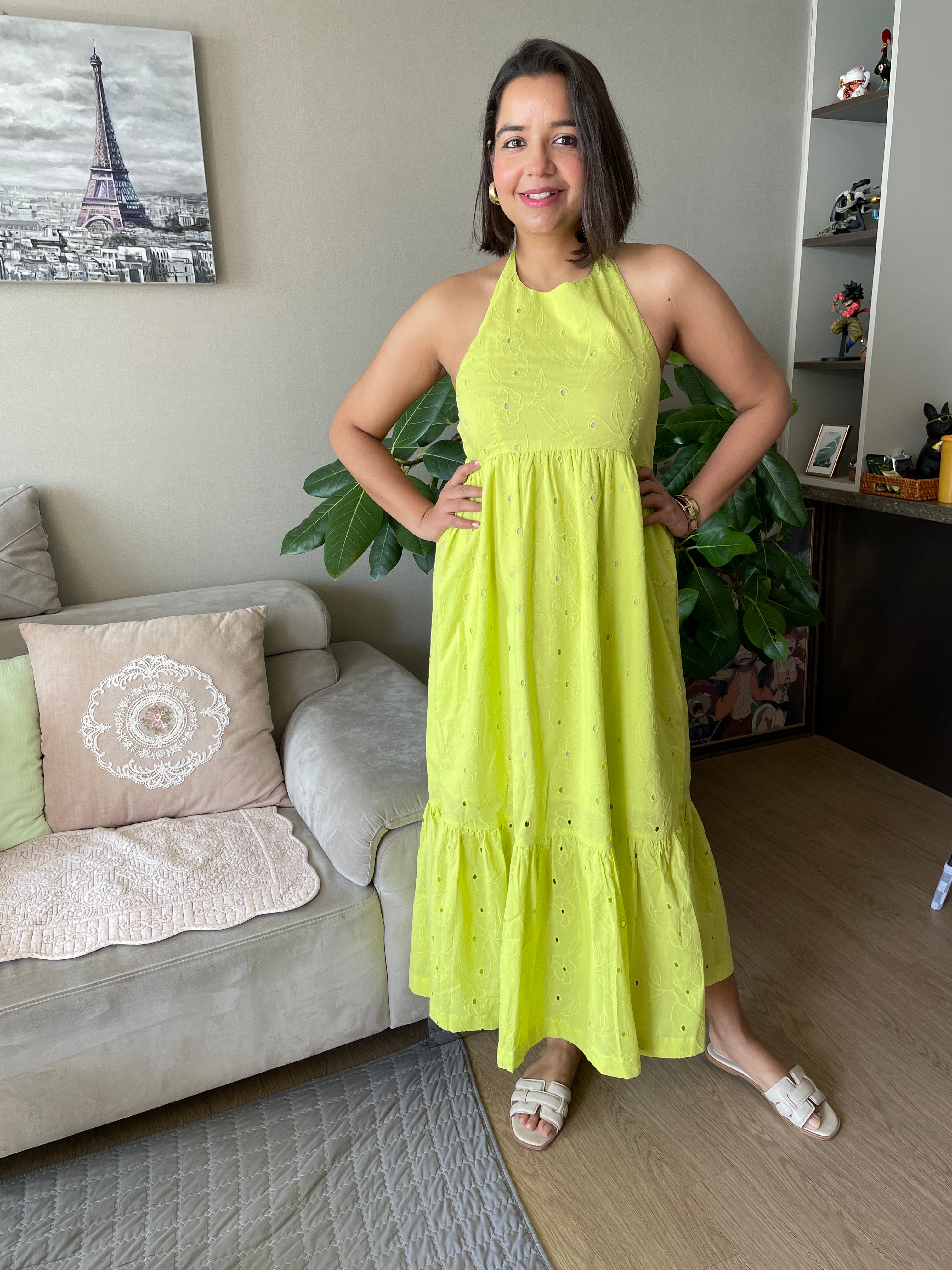 Lime Green Halter Dress image 6