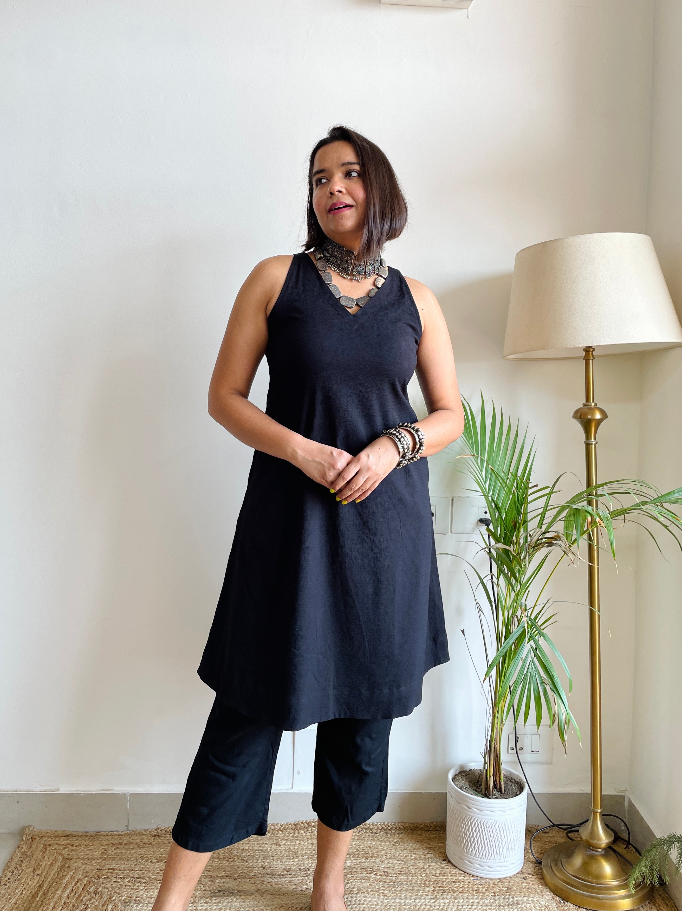 Solid Black Co-ord set image 2