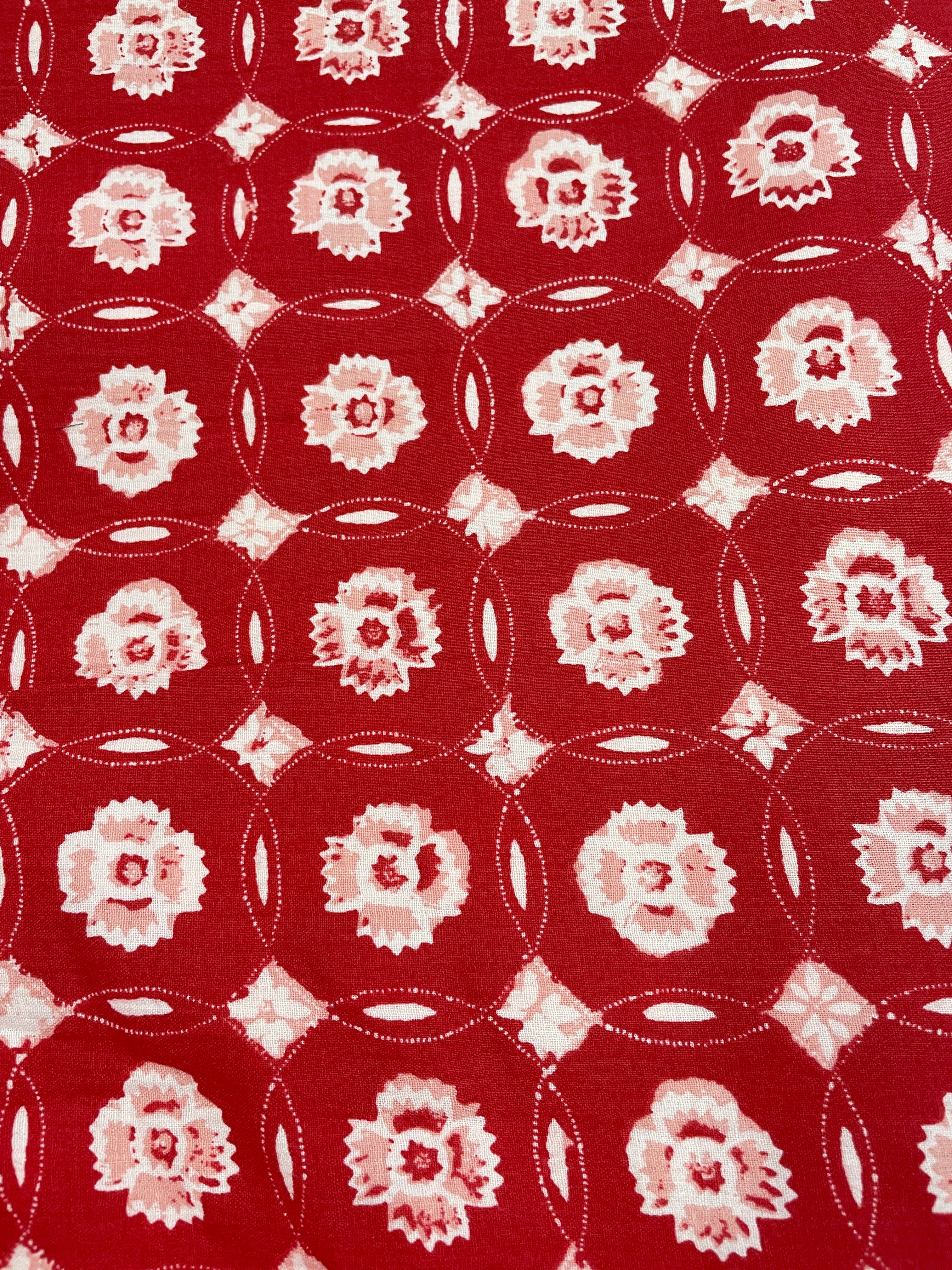 Red Printed Shift Dress image 9