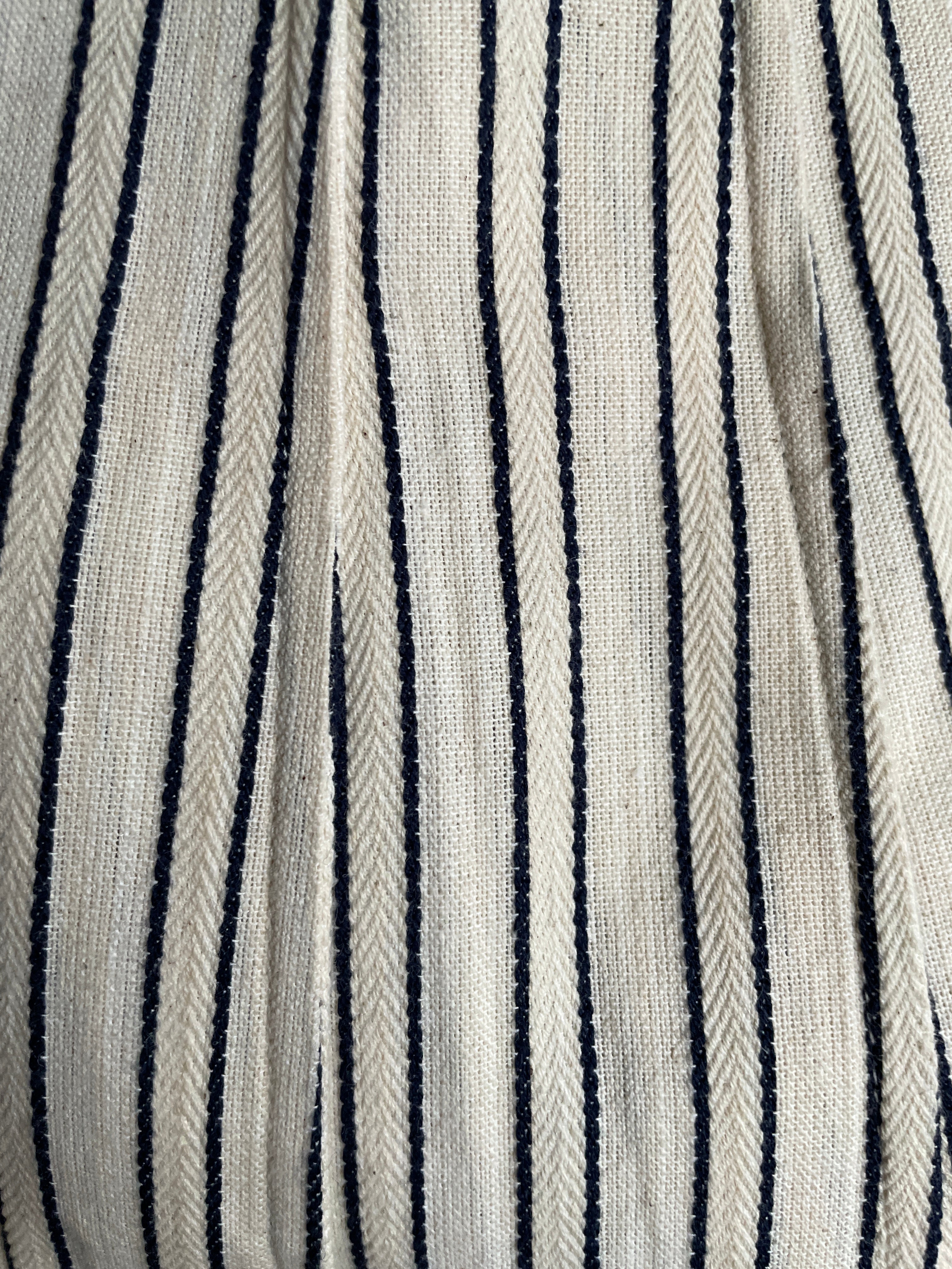 Striped Cotton Pintuck Midi Skirt