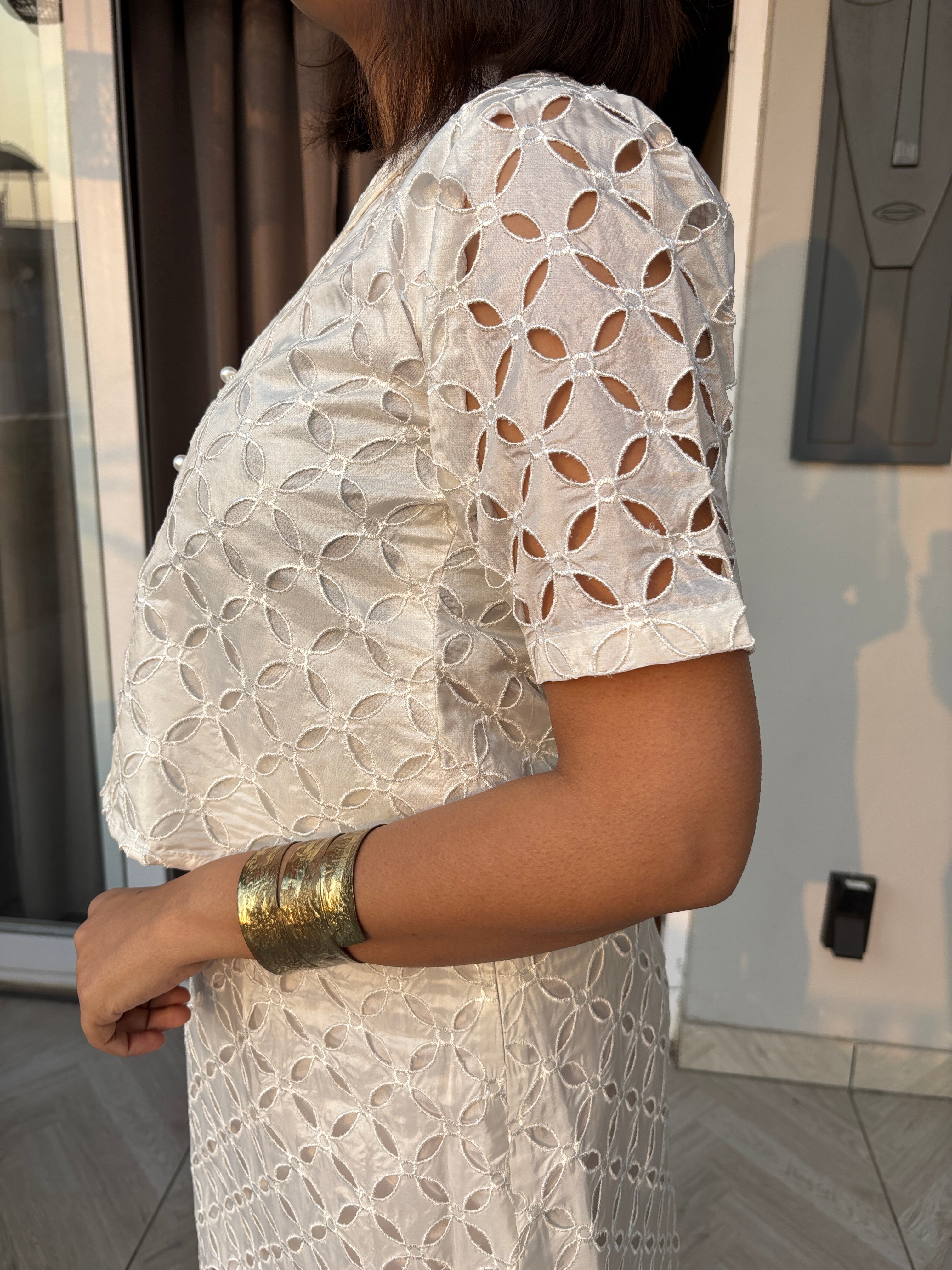 Ivory Schiffli Co-ord Set