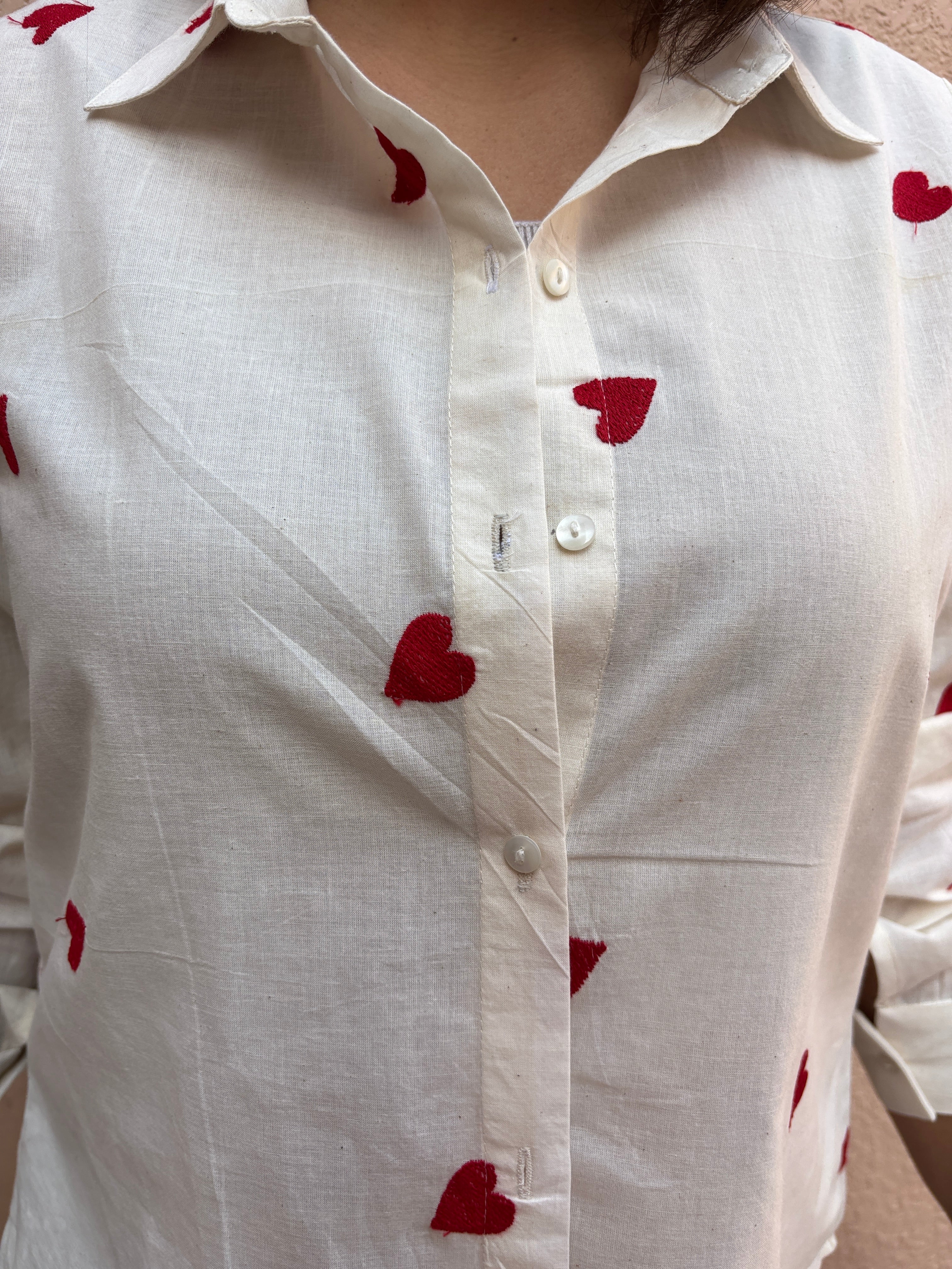 Love Heart Cotton Shirt