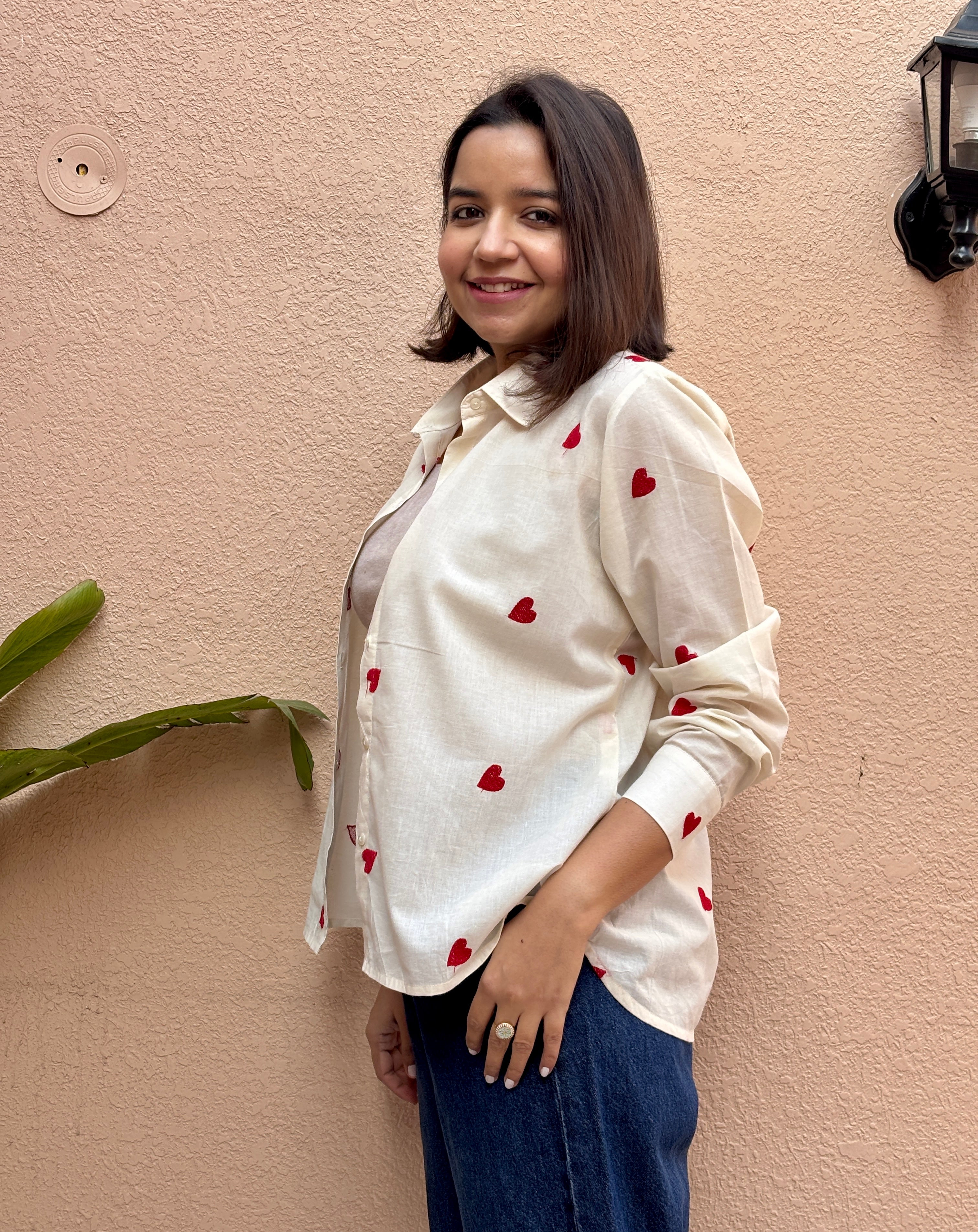 Love Heart Cotton Shirt