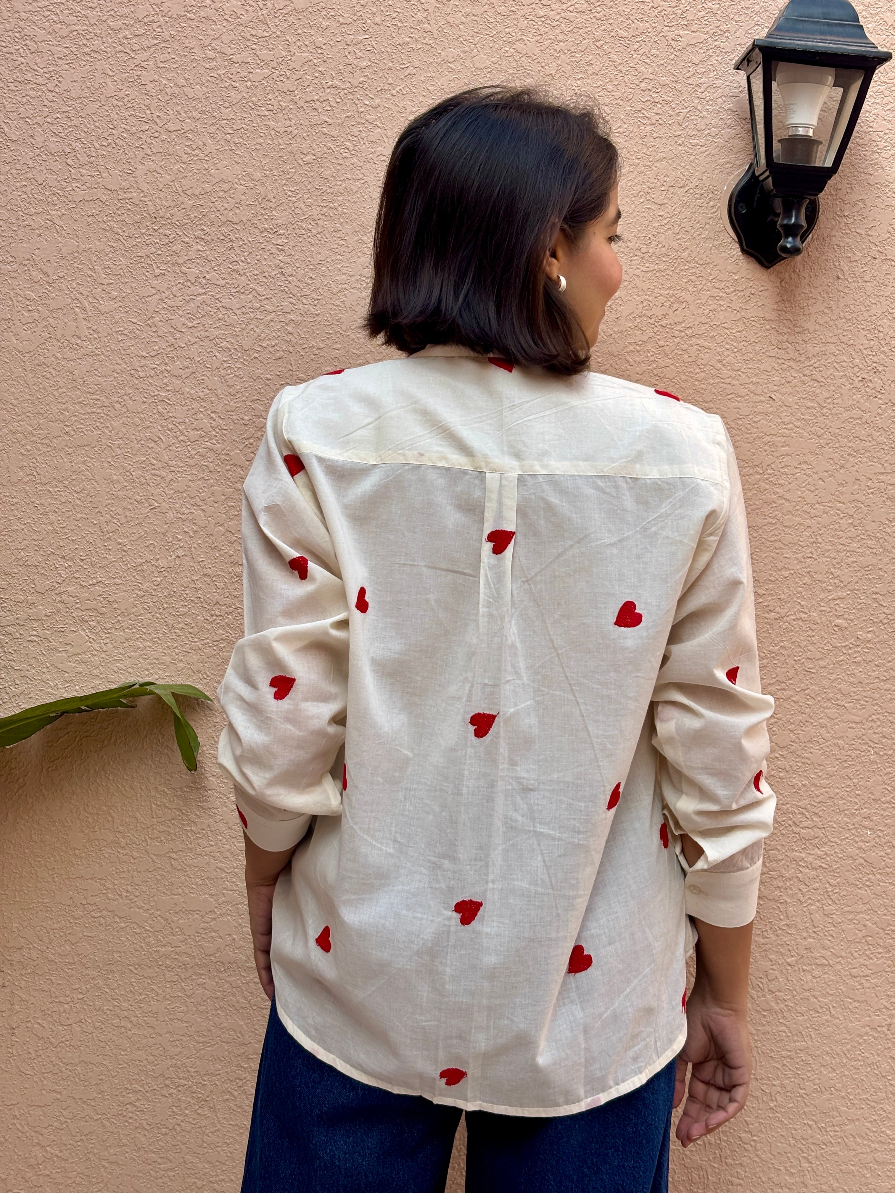 Love Heart Cotton Shirt