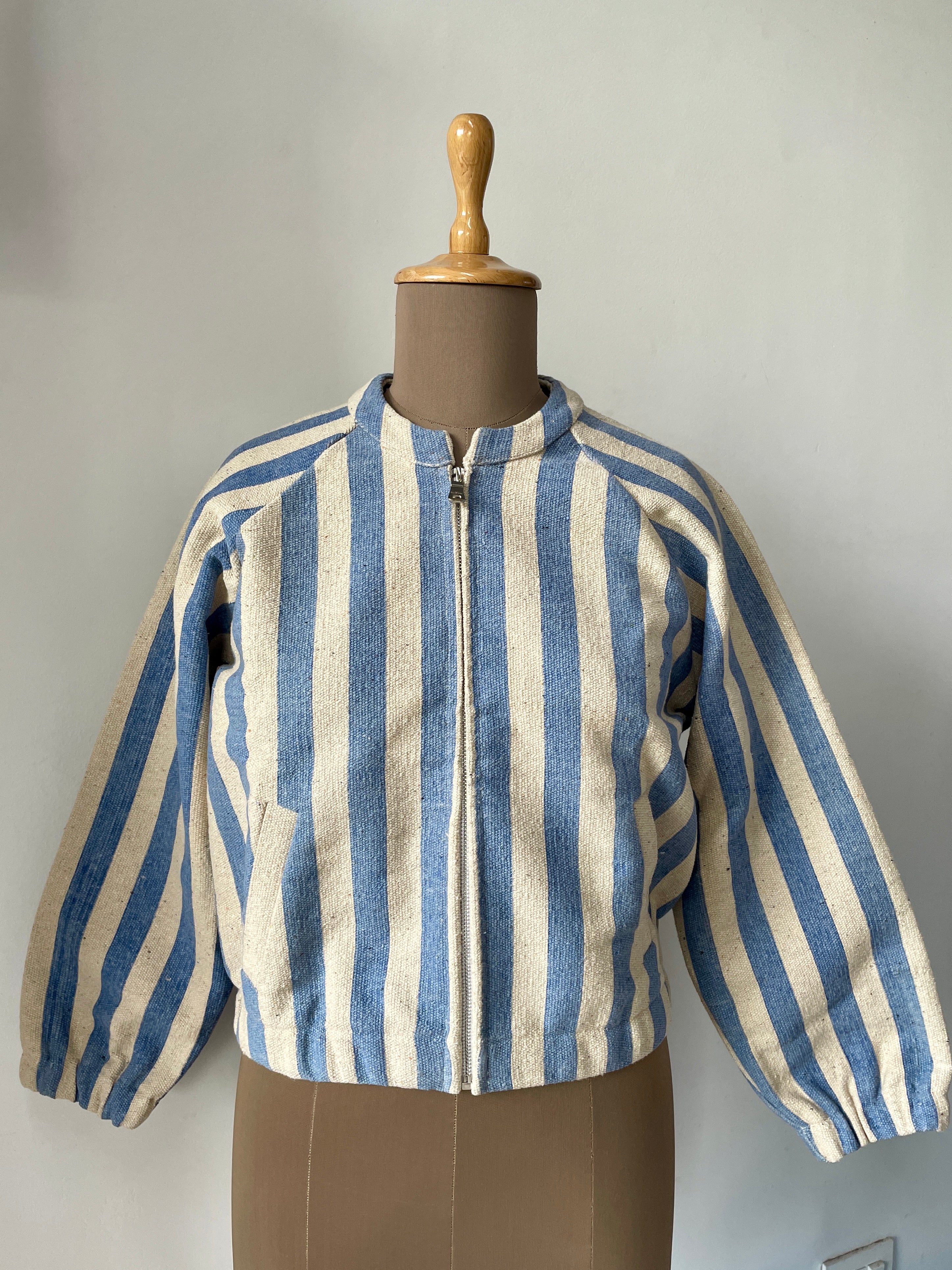 The Bloom Stripe Bomber Jacket