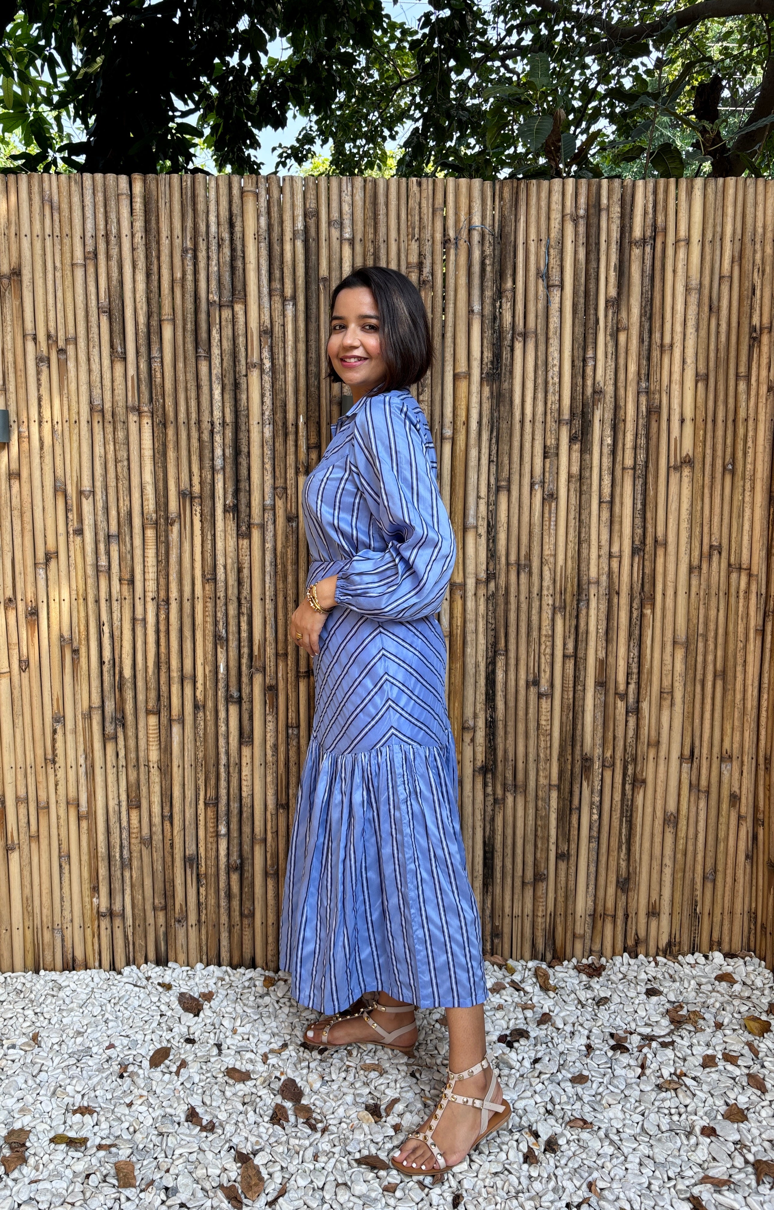 Blue Azure Striped Co-ord Set