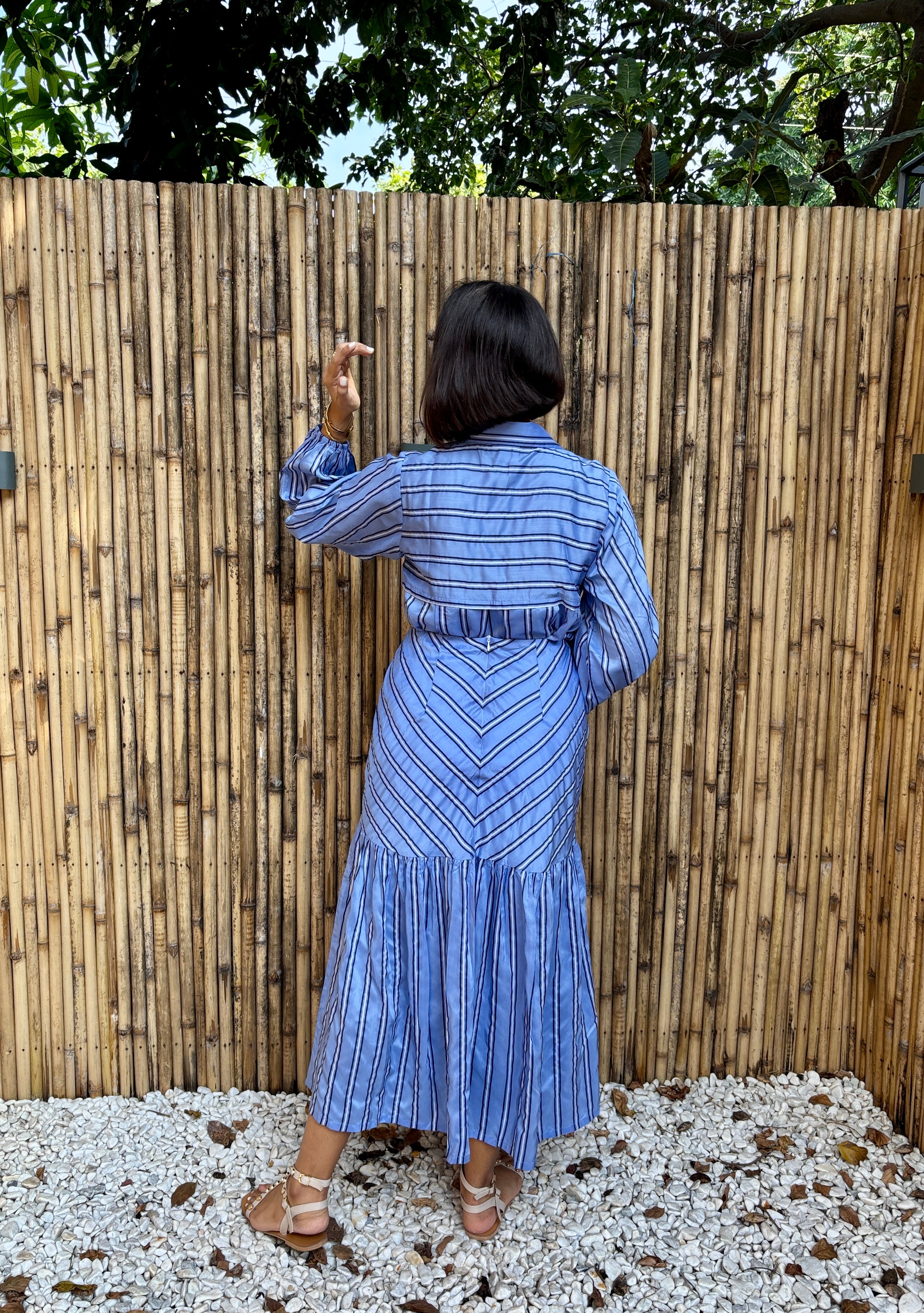 Blue Azure Striped Co-ord Set