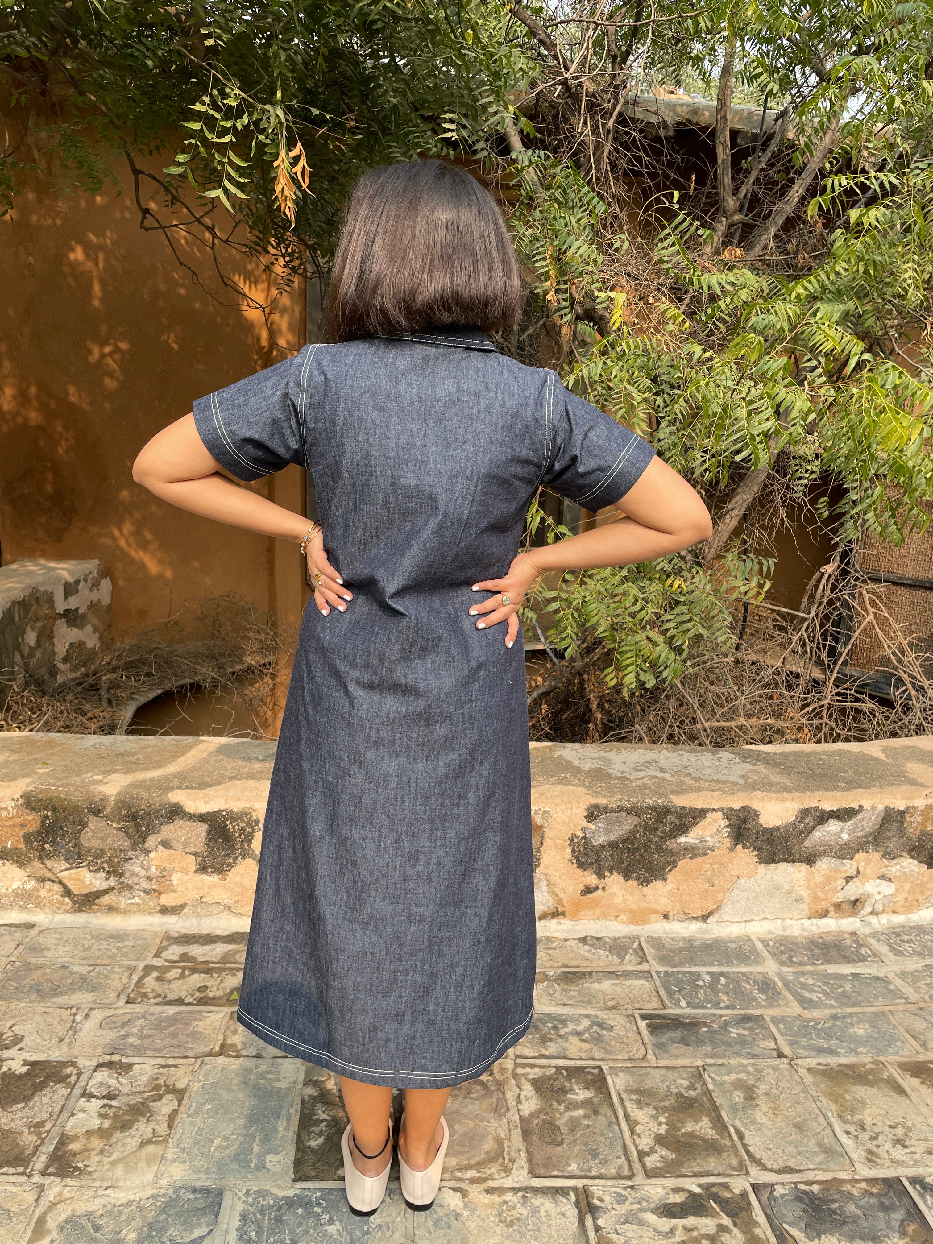 Denim Midi Dress image 3