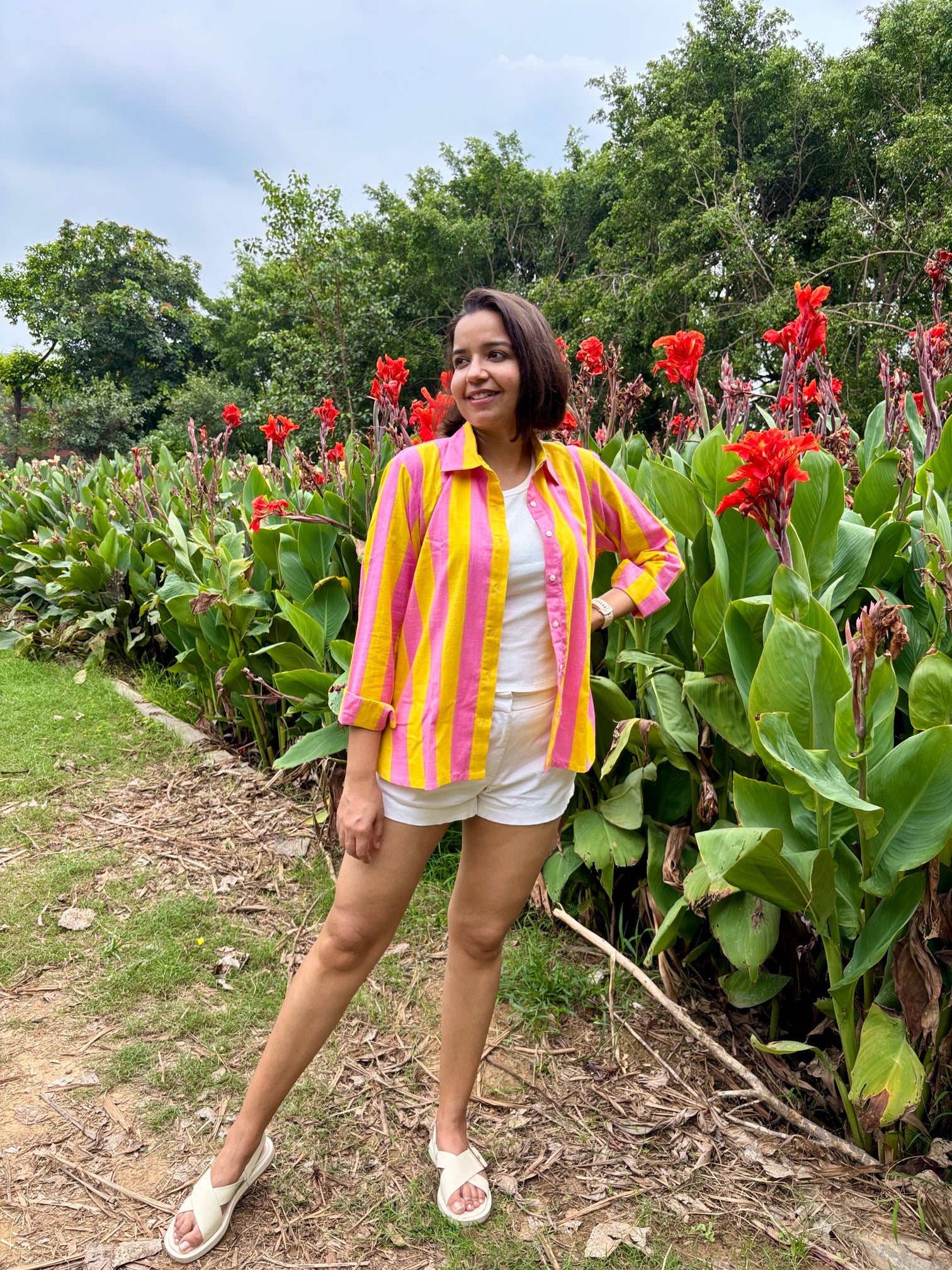 Sunbeam Yellow Stripe Cotton-Linen Shirt image 0