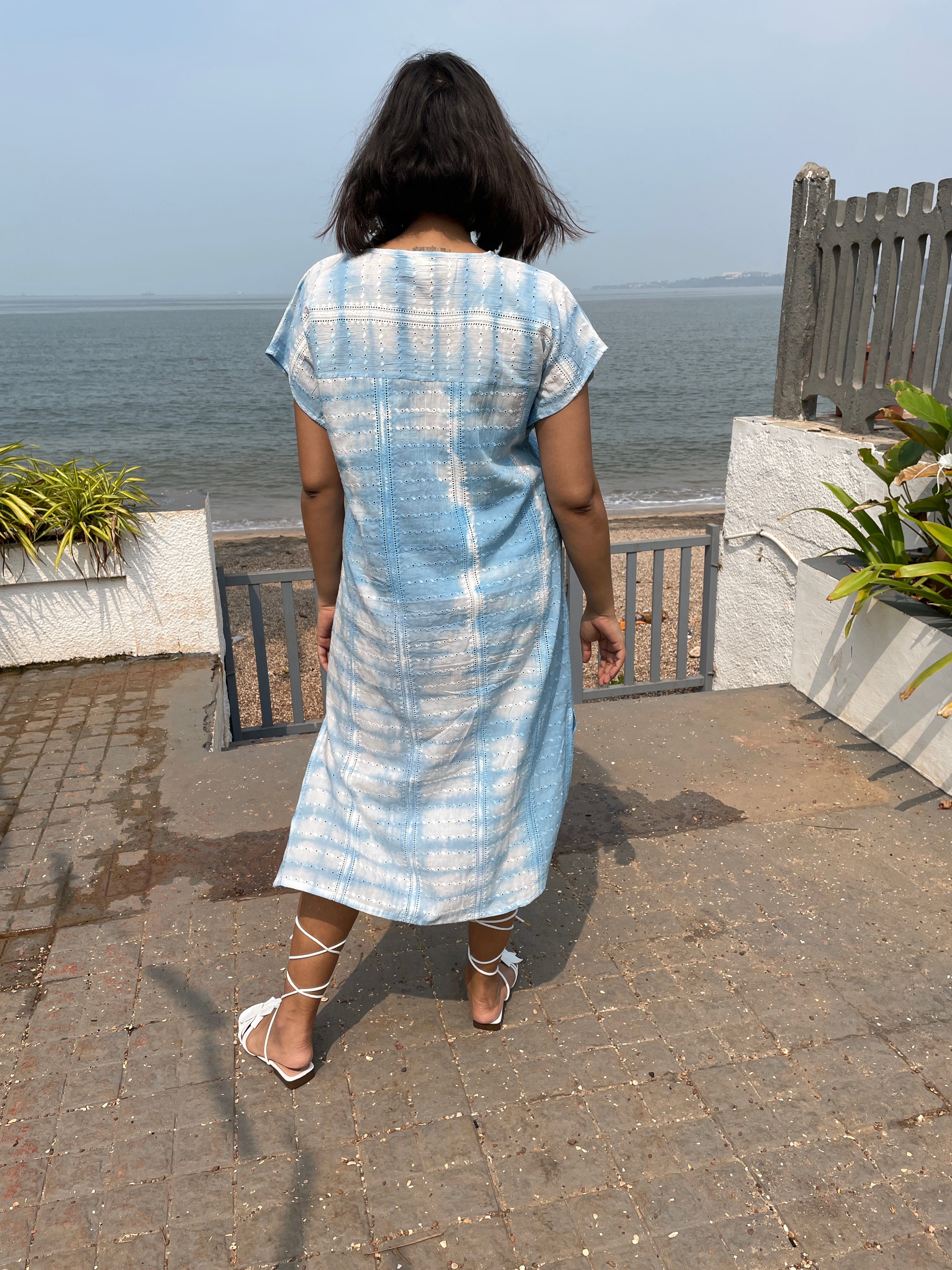 Powder Blue Schiffli Dress image 1