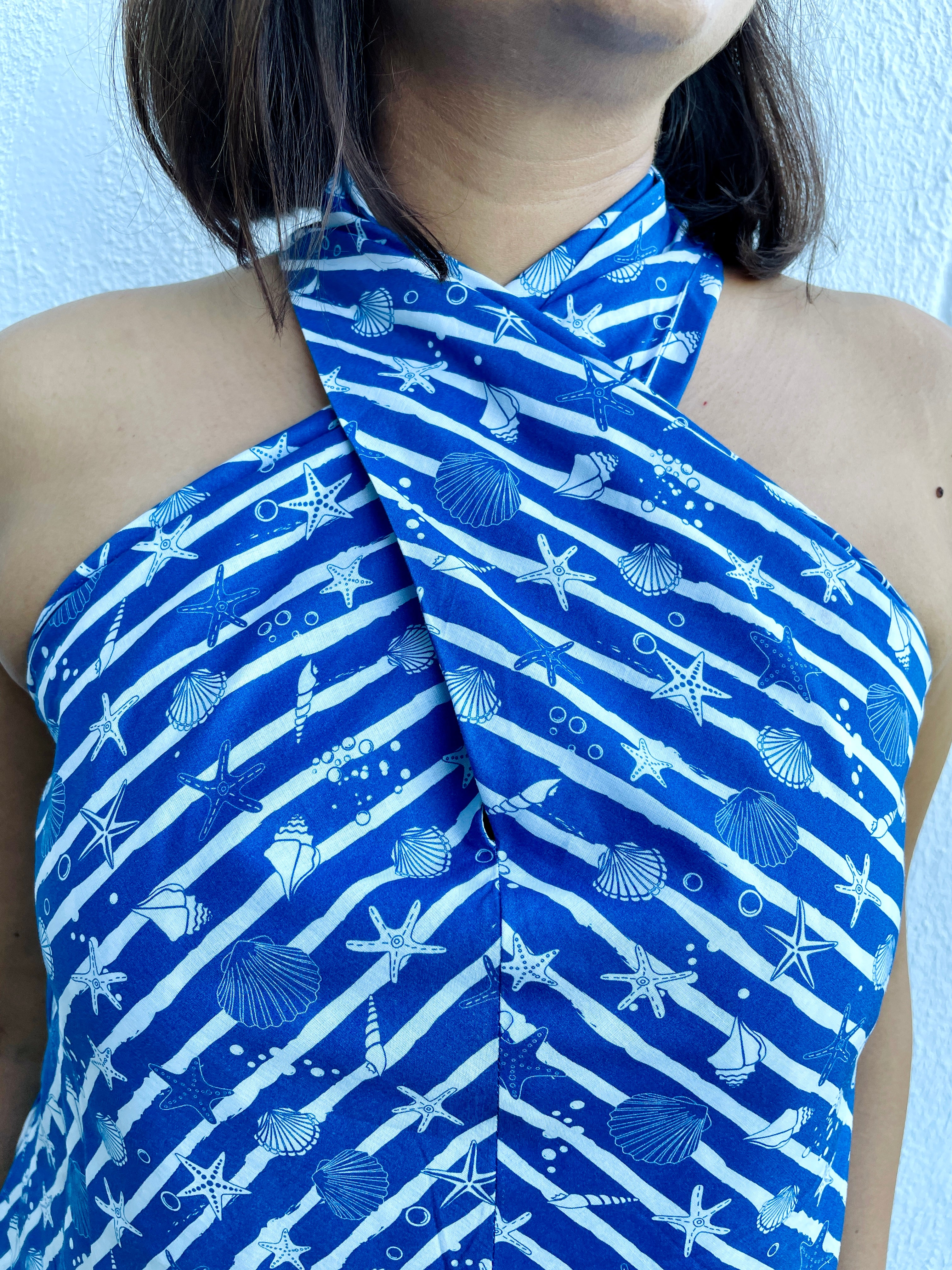 Blue Sea Shells Long Dress image 4