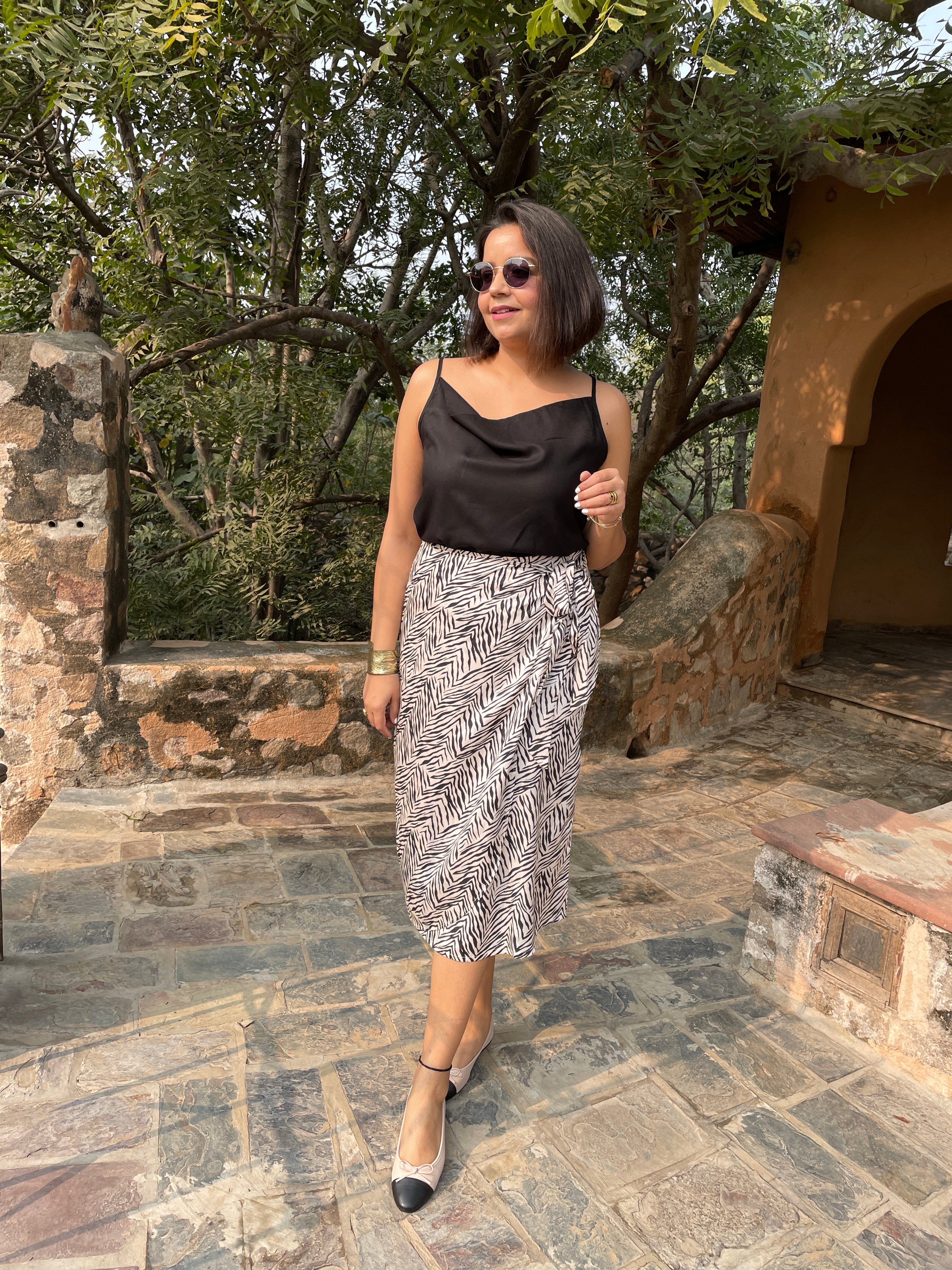 Beige Black Printed Coord Set image 4